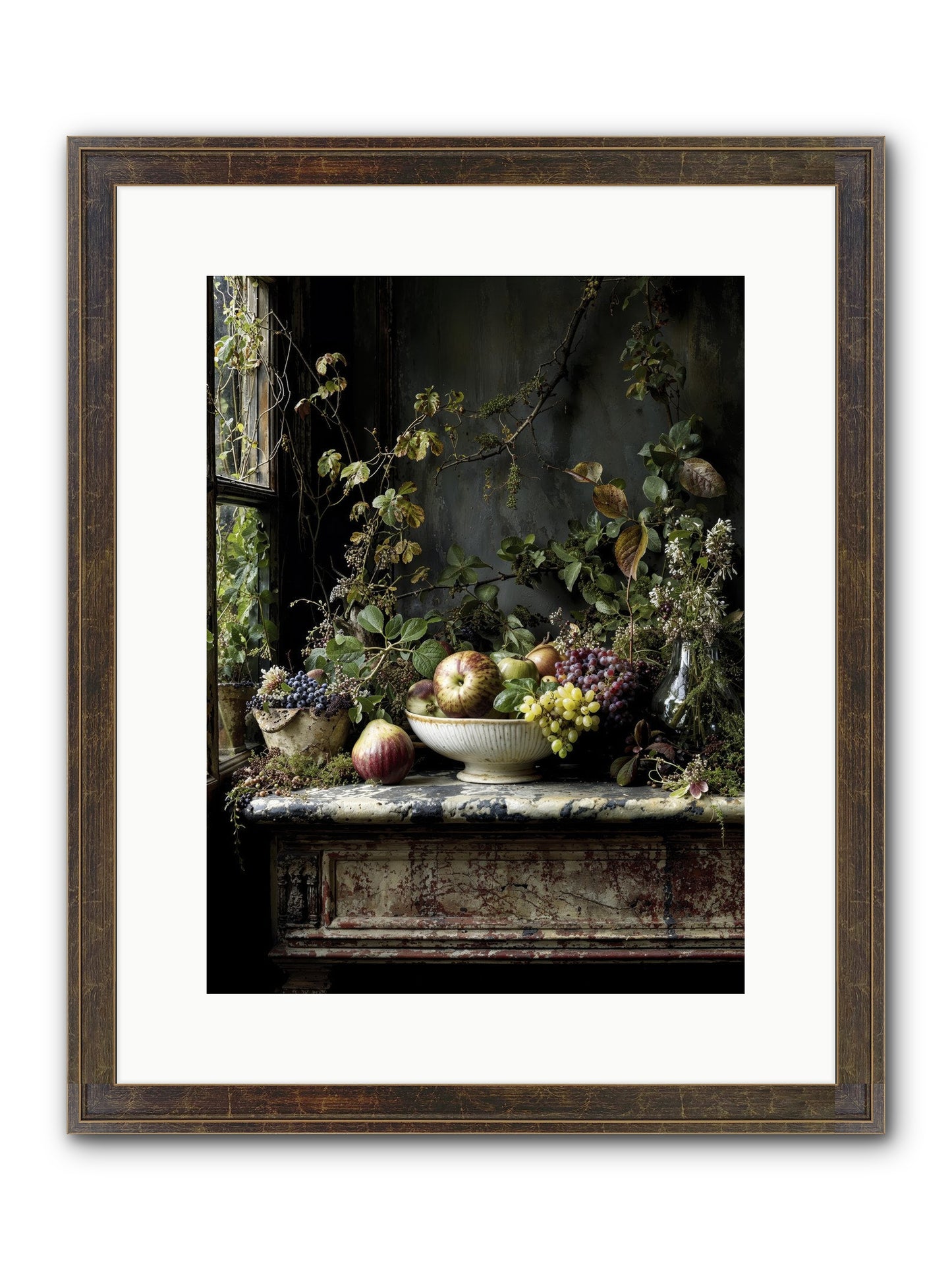 Romance Finds Its Season Framed Print - Slimwoods Black/Gold 12x16