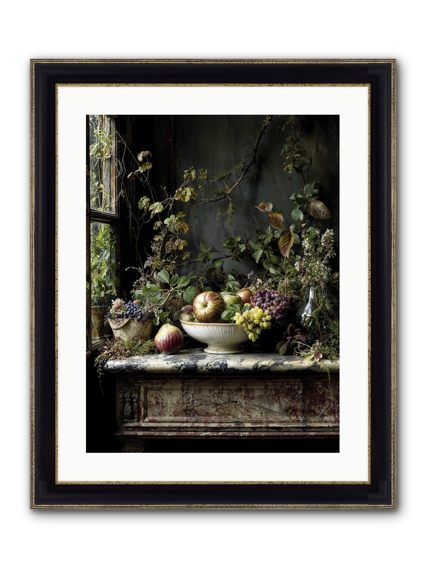 Romance Finds Its Season Framed Print - Black & Gold 18x24