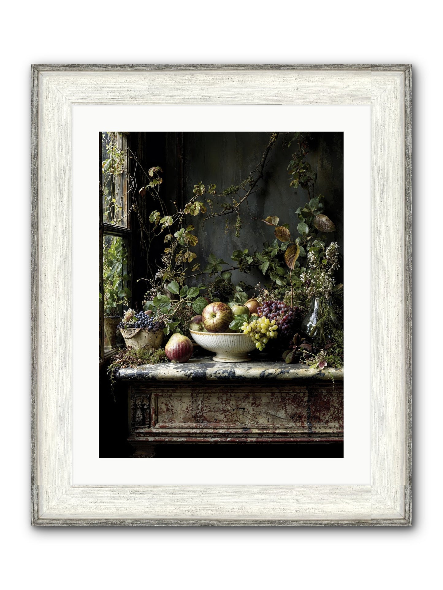 Romance Finds Its Season Framed Print - Driftwood White 18x24