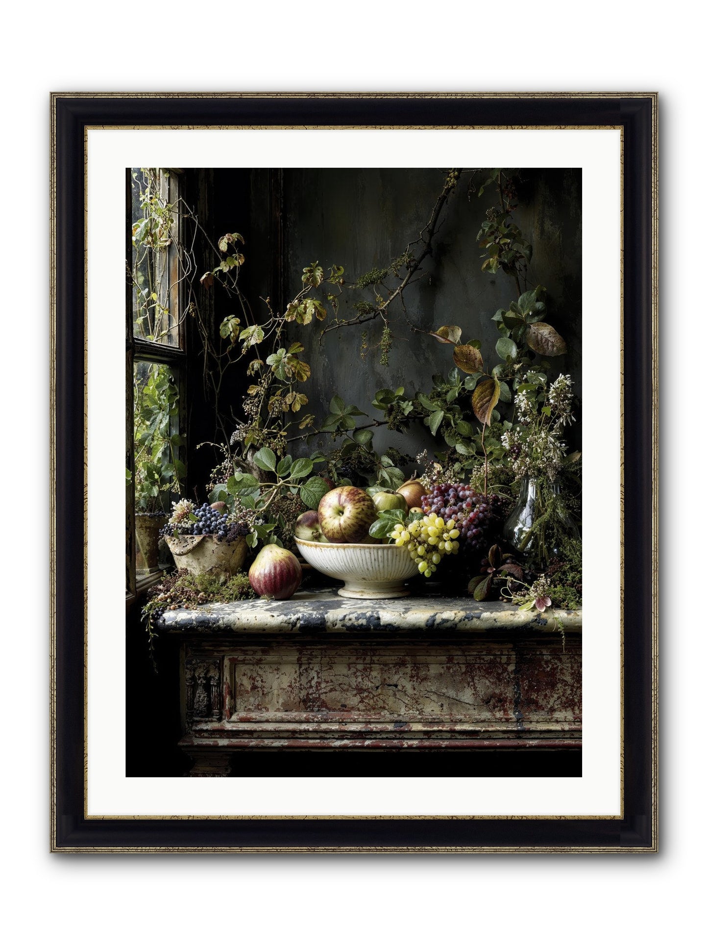 Romance Finds Its Season Framed Print - Black & Gold 24x32