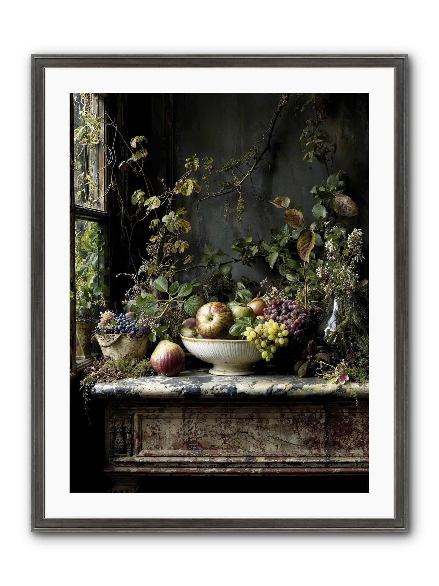 Romance Finds Its Season Framed Print - Slimwoods Black/Silver 24x32