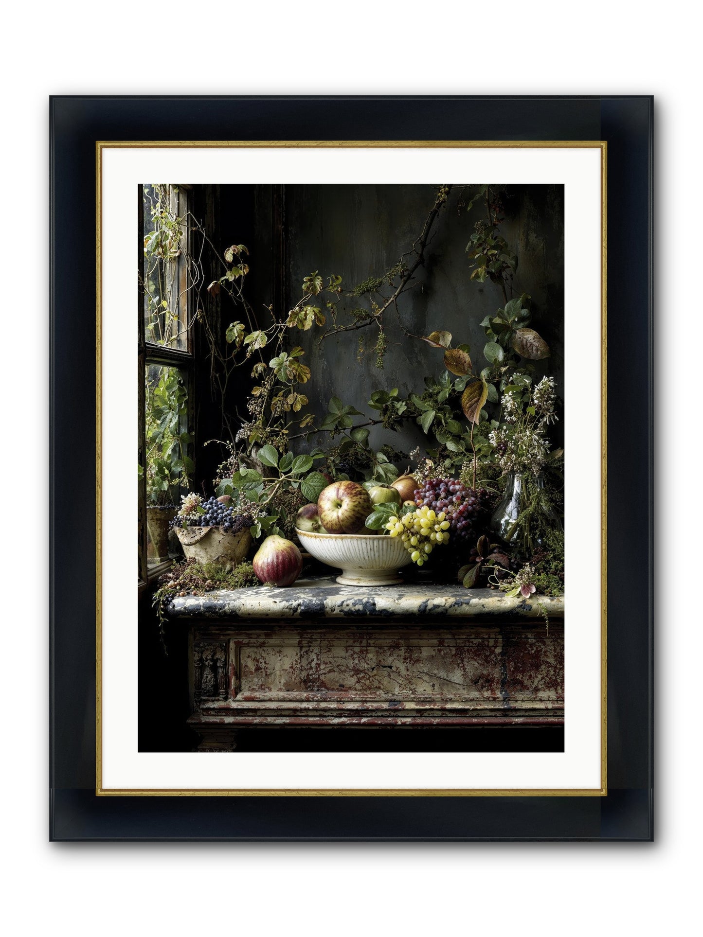 Romance Finds Its Season Framed Print - Wide Black w/Gold 24x32