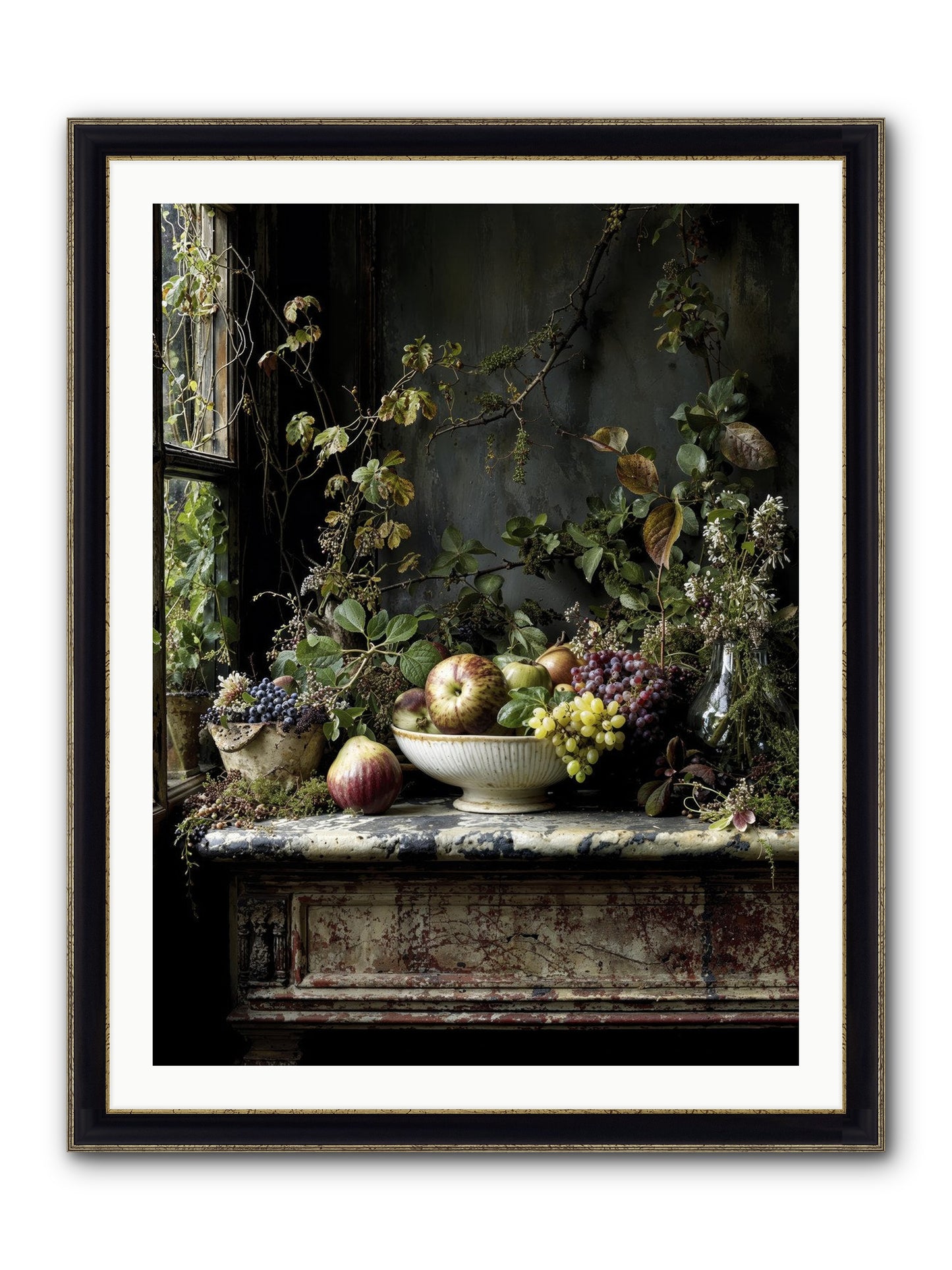 Romance Finds Its Season Framed Print - Black & Gold 30x40