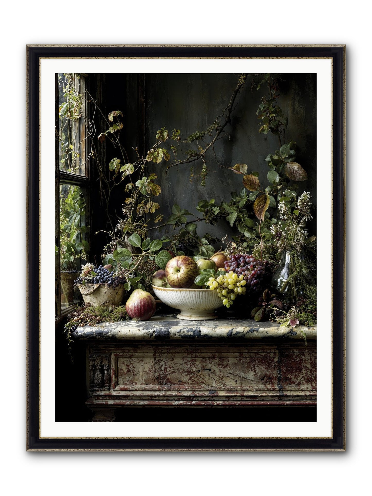 Romance Finds Its Season Framed Print - Black & Gold 36x48