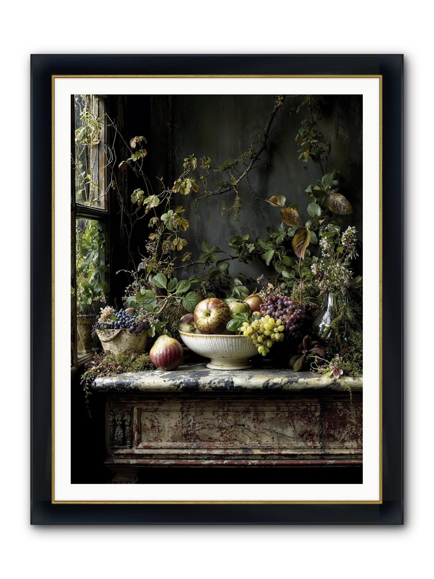 Romance Finds Its Season Framed Print - Wide Black w/Gold 36x48