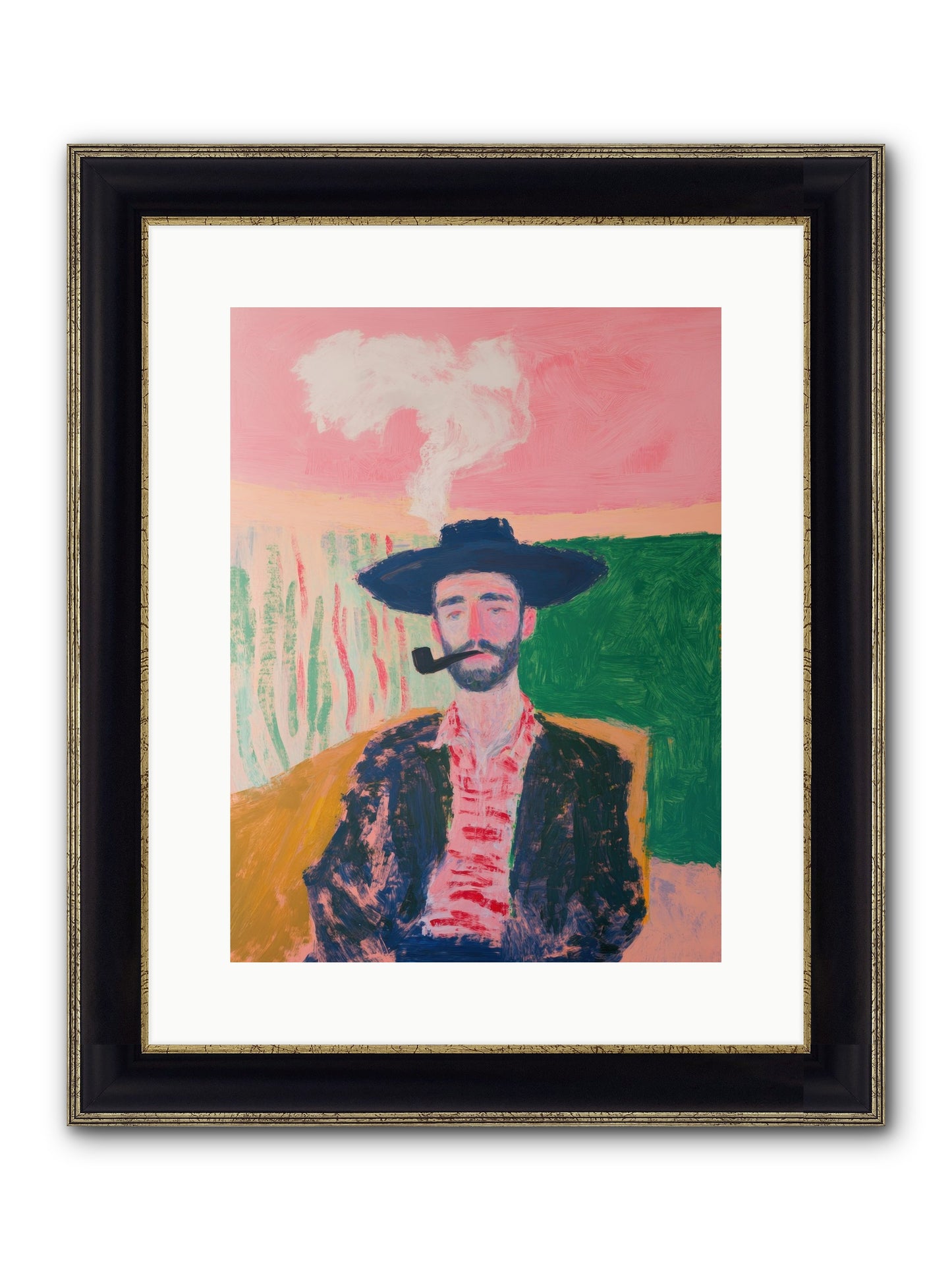 Roping Rebel Framed Print - Black & Gold 12x16