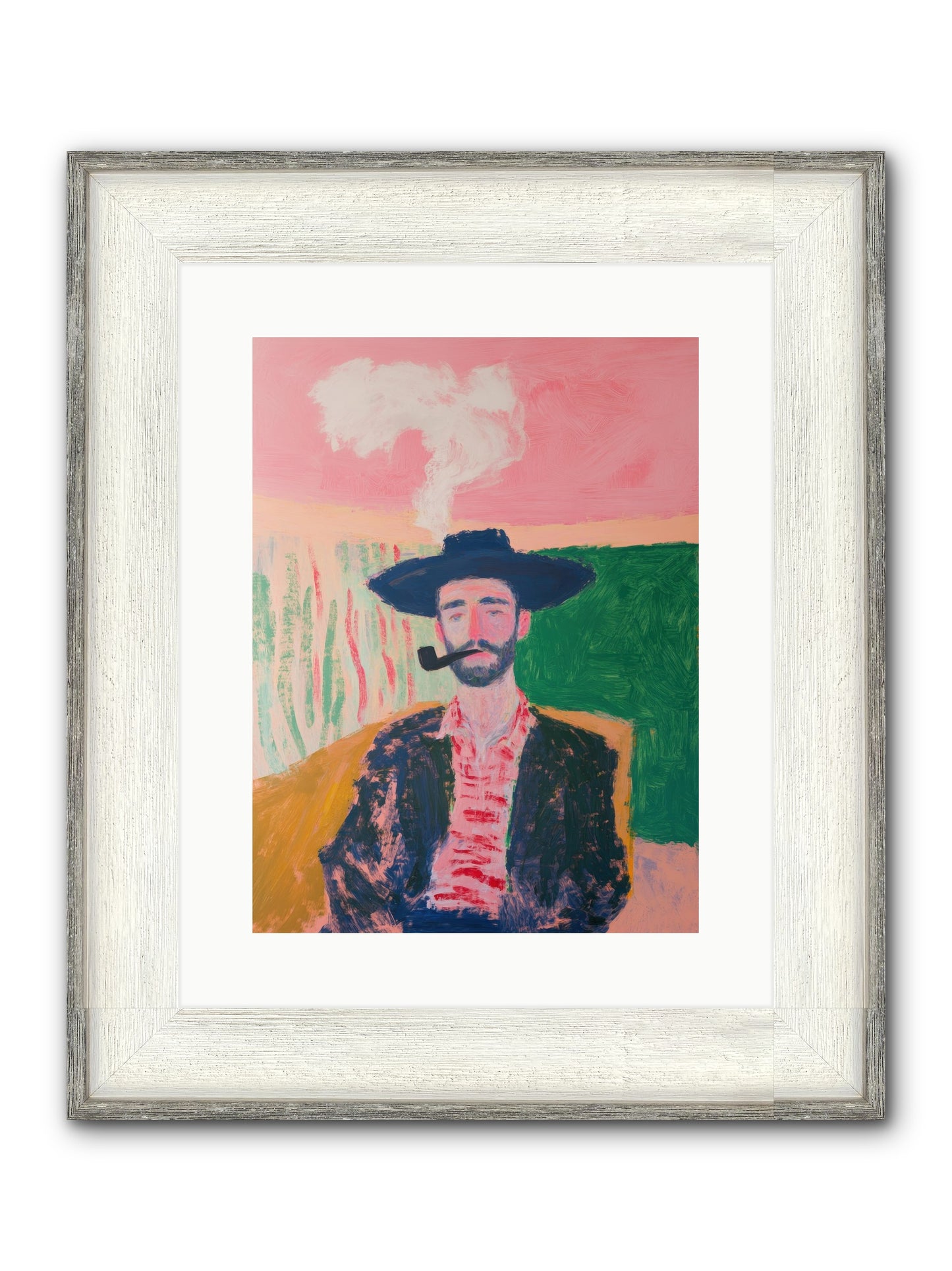 Roping Rebel Framed Print - Driftwood White 12x16