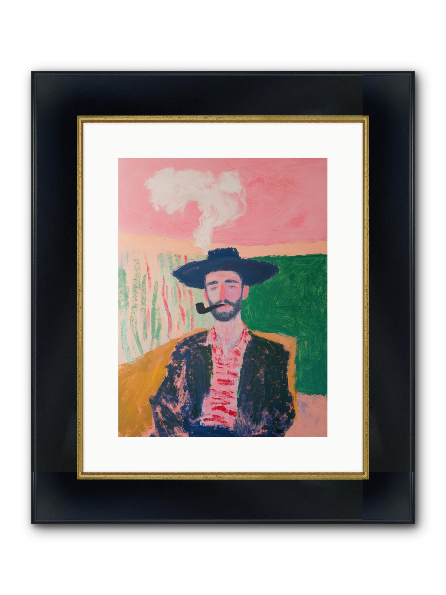 Roping Rebel Framed Print - Wide Black w/Gold 12x16