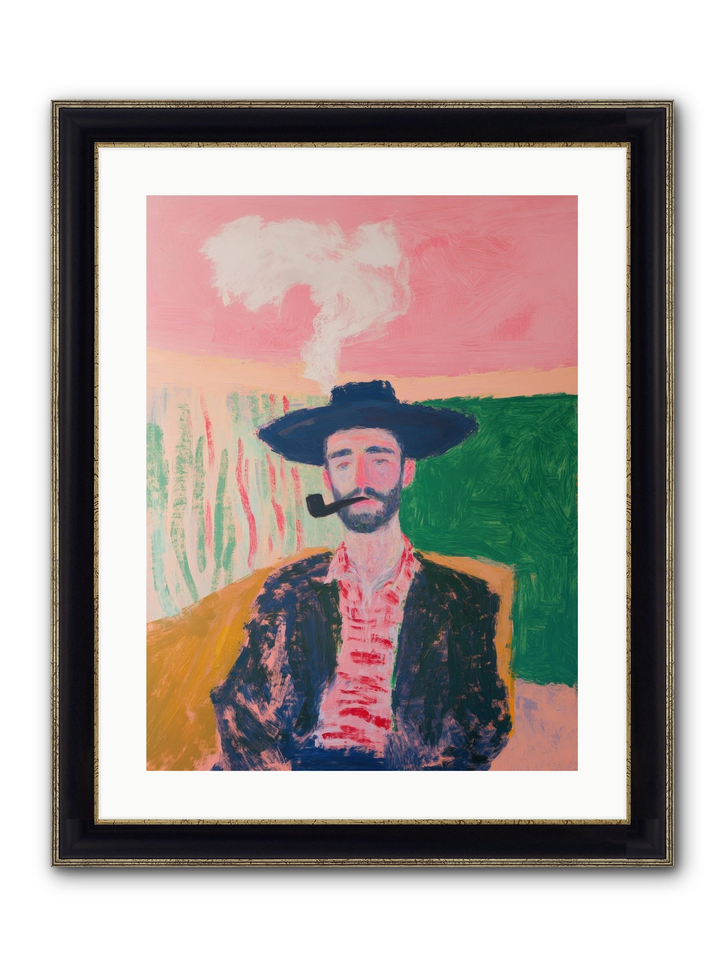 Roping Rebel Framed Print - Black & Gold 18x24