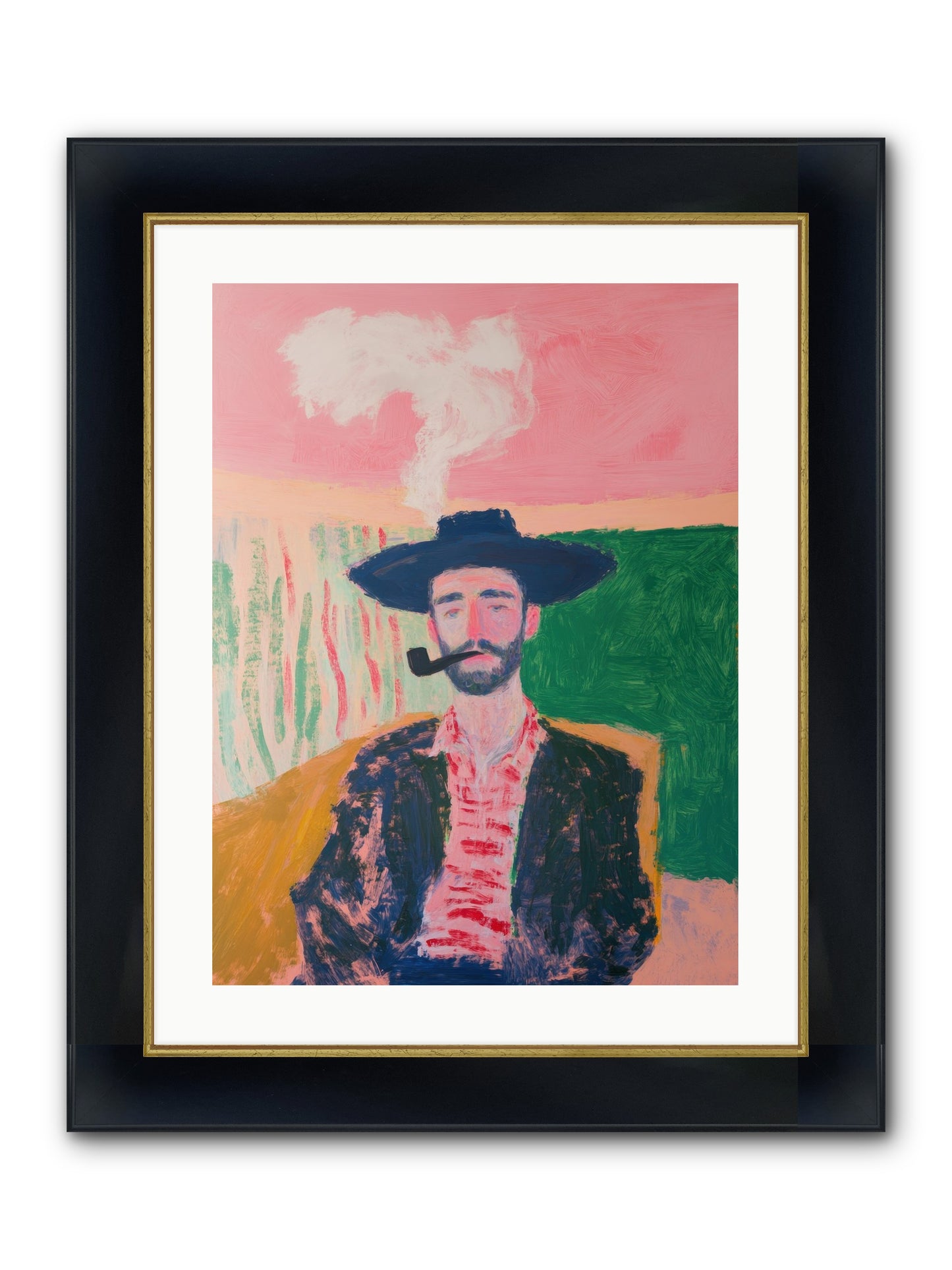 Roping Rebel Framed Print - Wide Black w/Gold 18x24