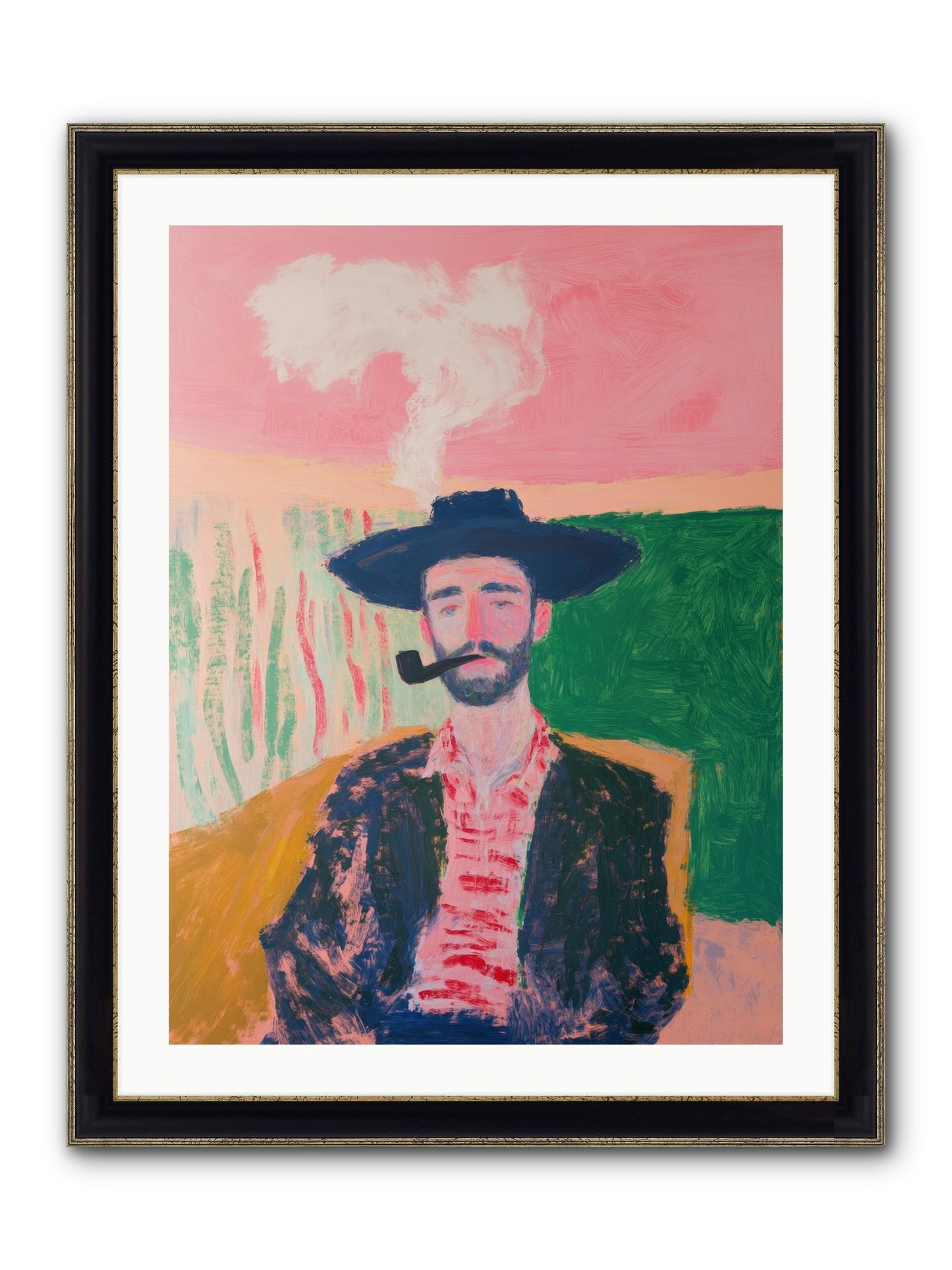 Roping Rebel Framed Print - Black & Gold 24x32