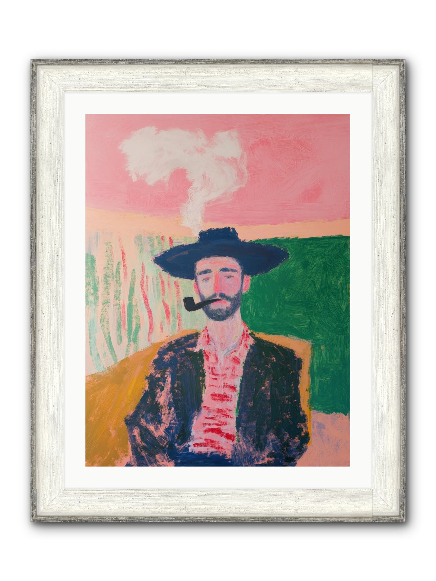 Roping Rebel Framed Print - Driftwood White 24x32
