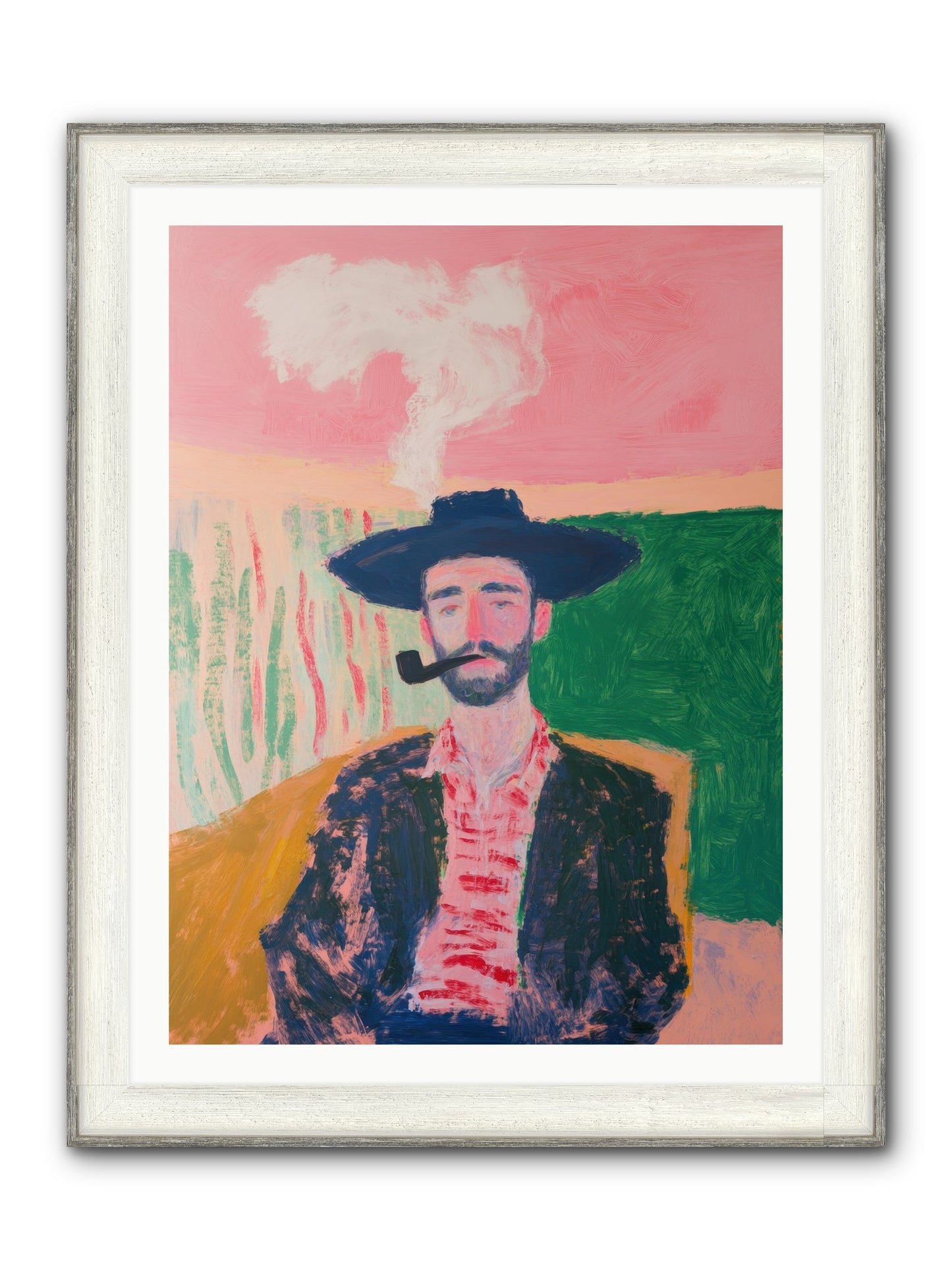 Roping Rebel Framed Print - Driftwood White 30x40