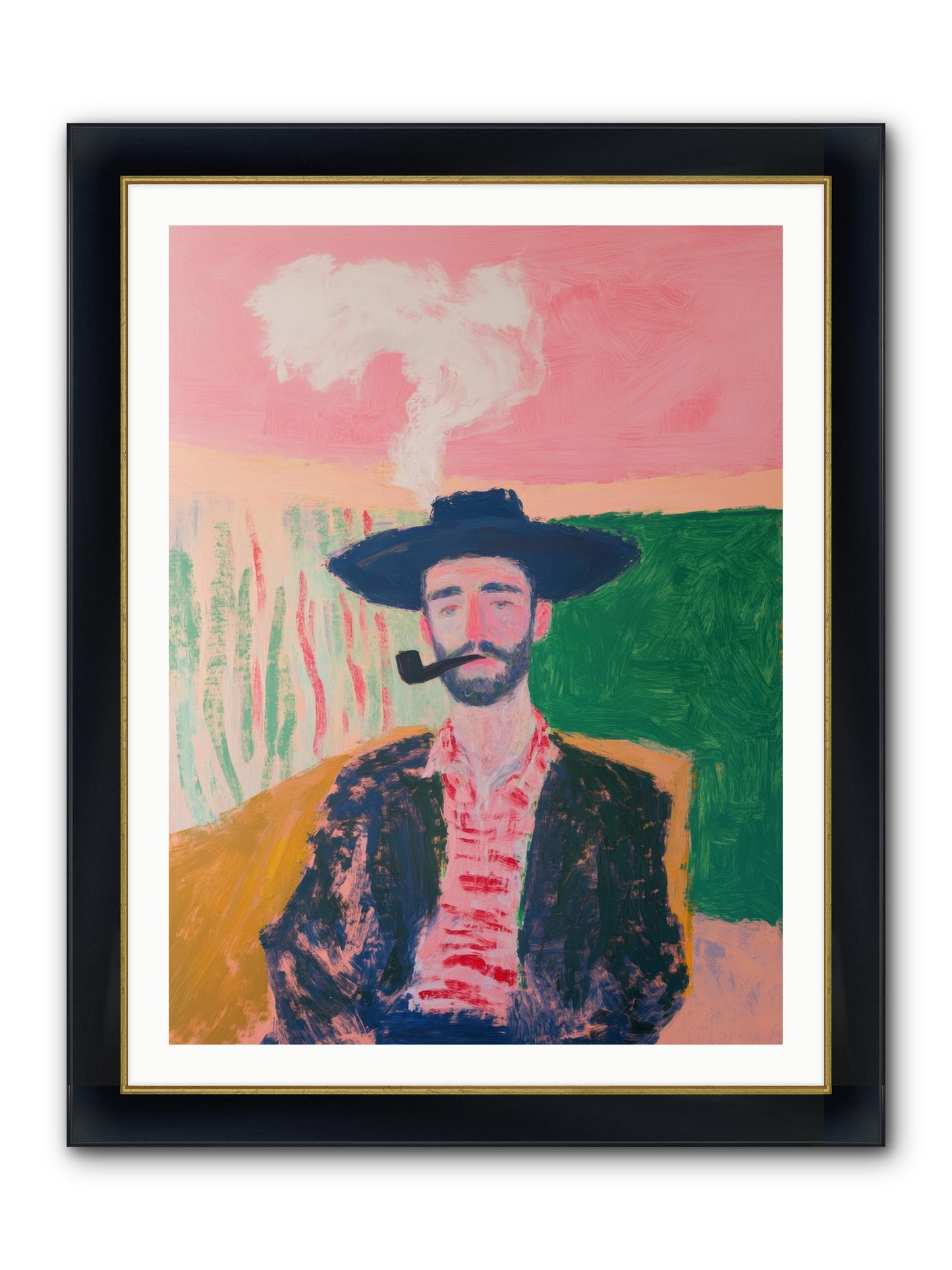 Roping Rebel Framed Print - Wide Black w/Gold 30x40