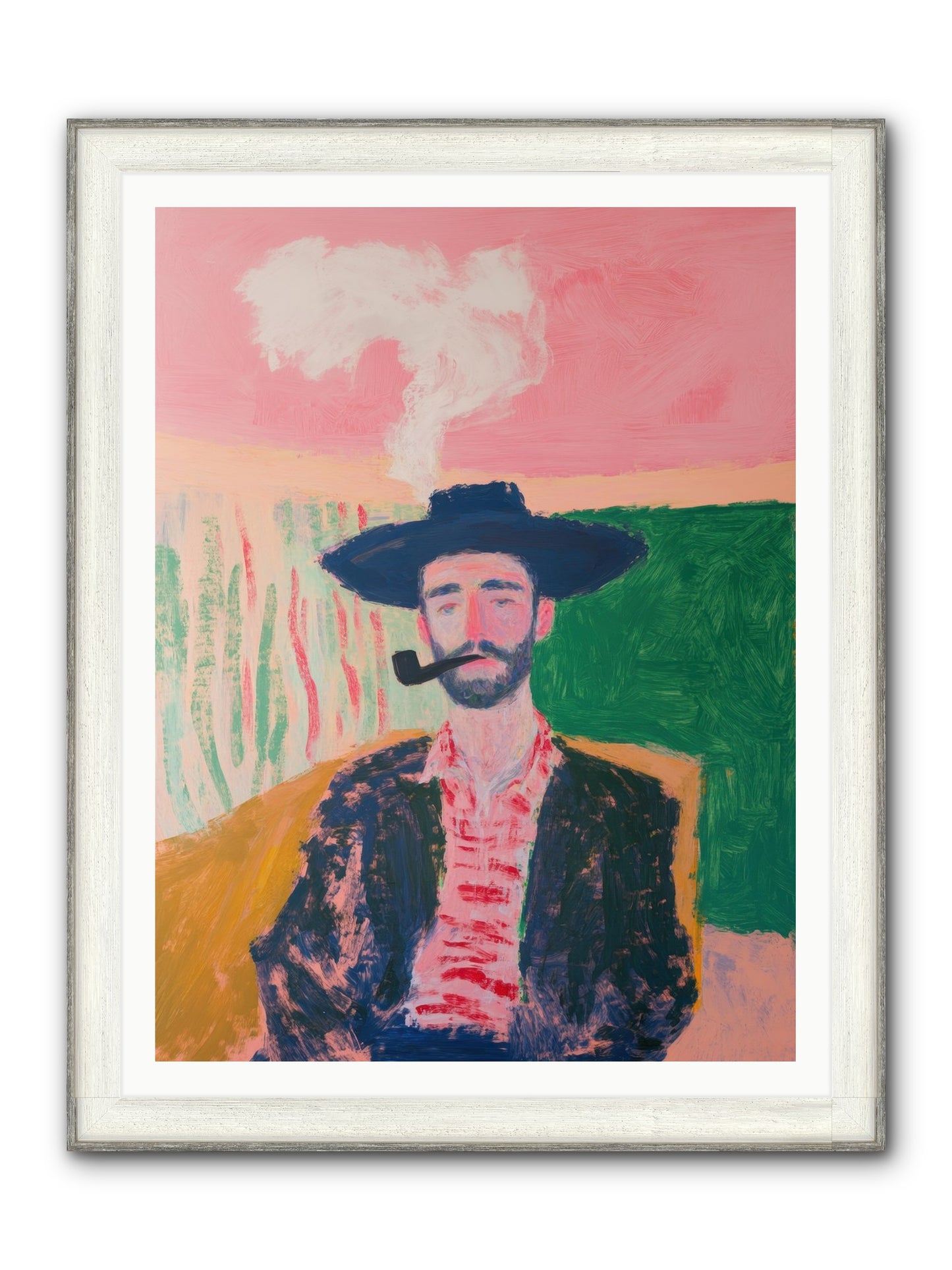 Roping Rebel Framed Print - Driftwood White 36x48