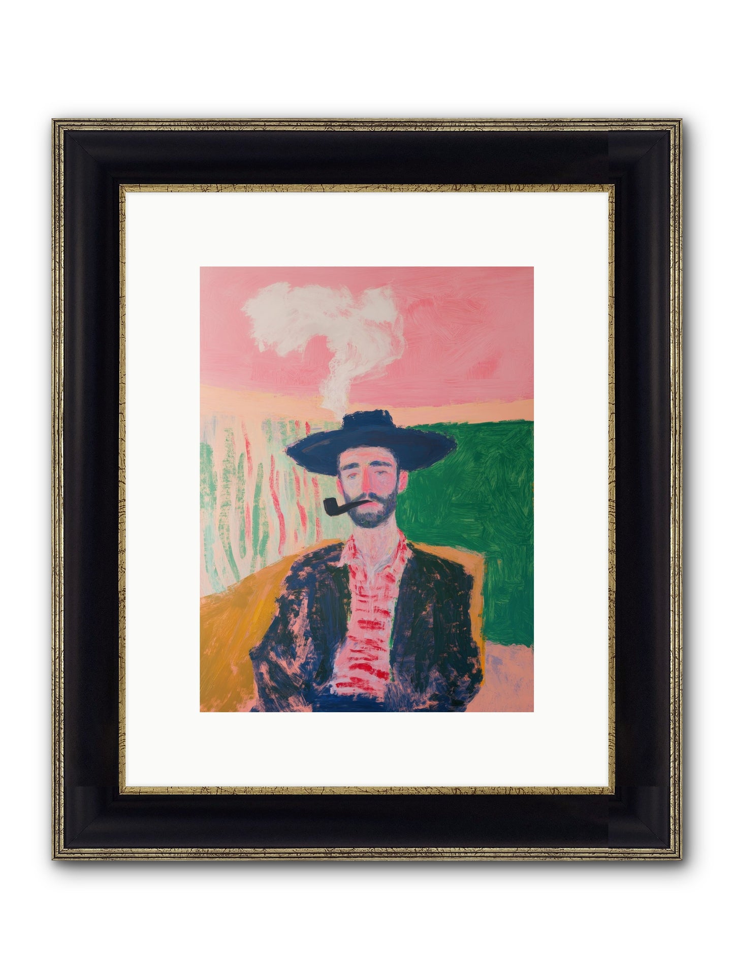 Roping Rebel Framed Print - Black & Gold 9x12