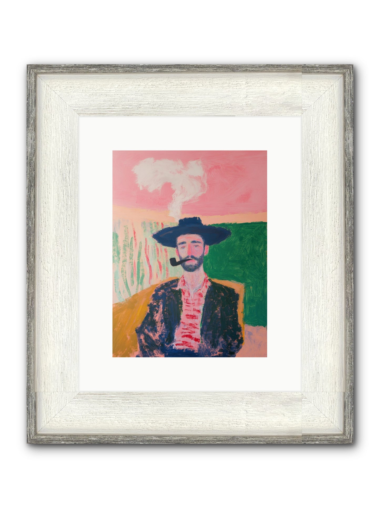 Roping Rebel Framed Print - Driftwood White 9x12