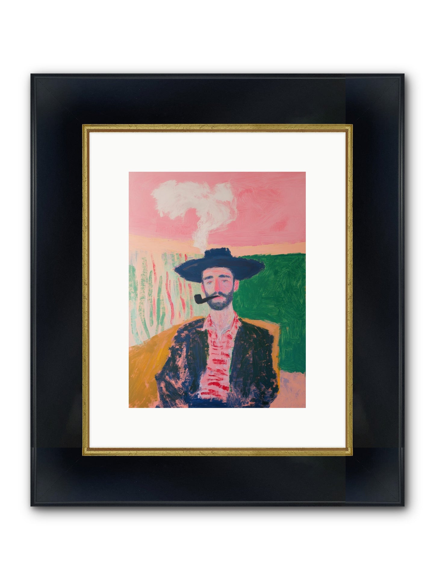 Roping Rebel Framed Print - Wide Black w/Gold 9x12