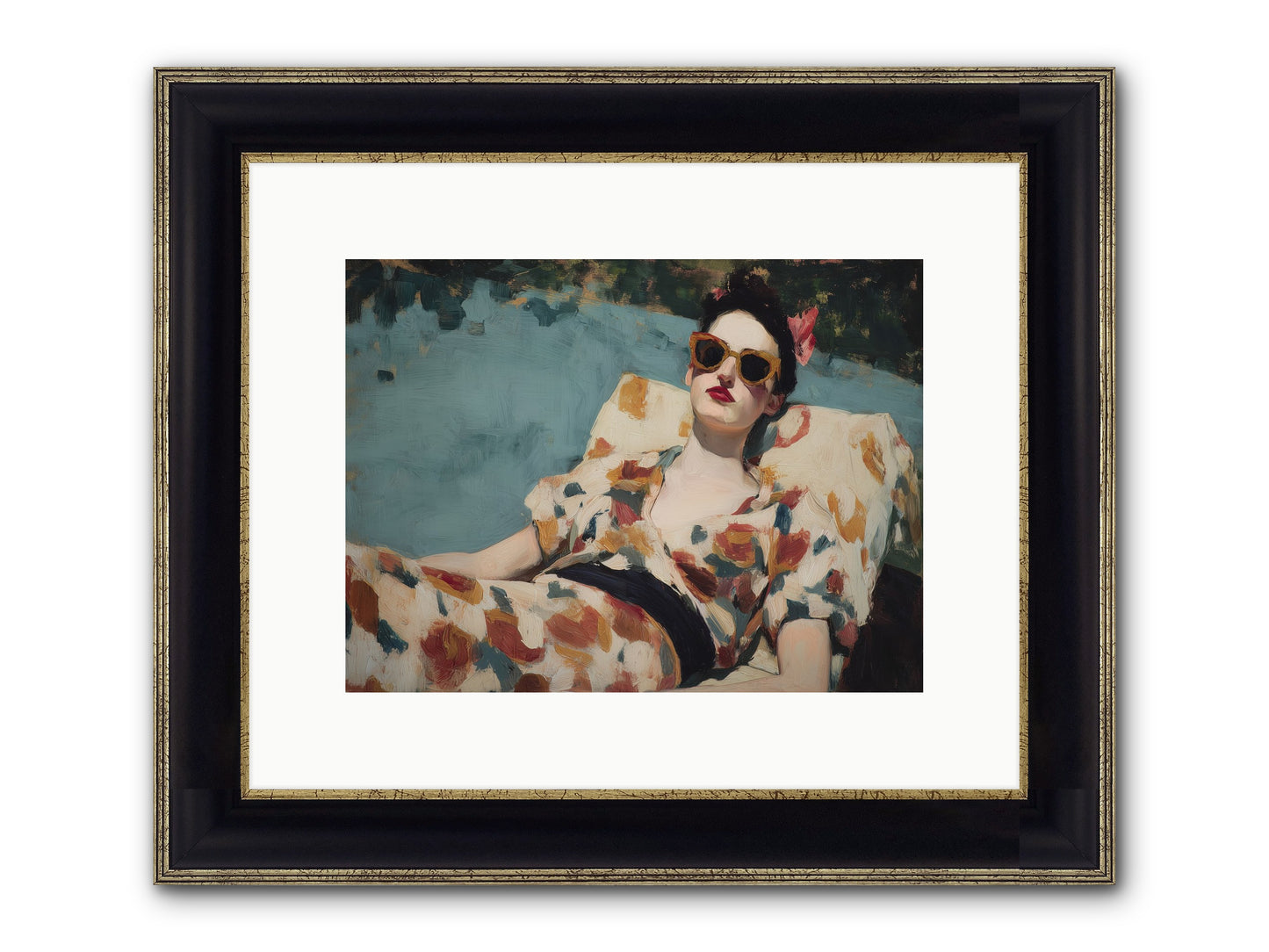 Rose-Colored Life Framed Print - Black & Gold 12x9