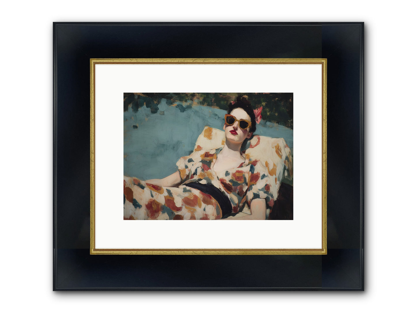 Rose-Colored Life Framed Print - Wide Black w/Gold 12x9