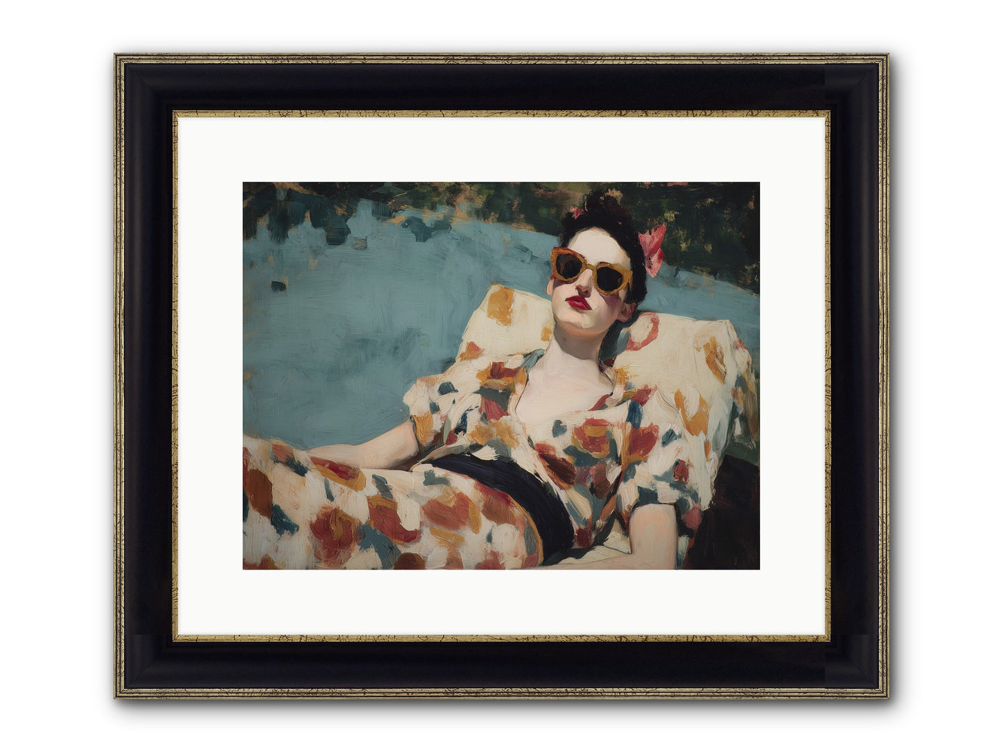 Rose-Colored Life Framed Print - Black & Gold 16x12