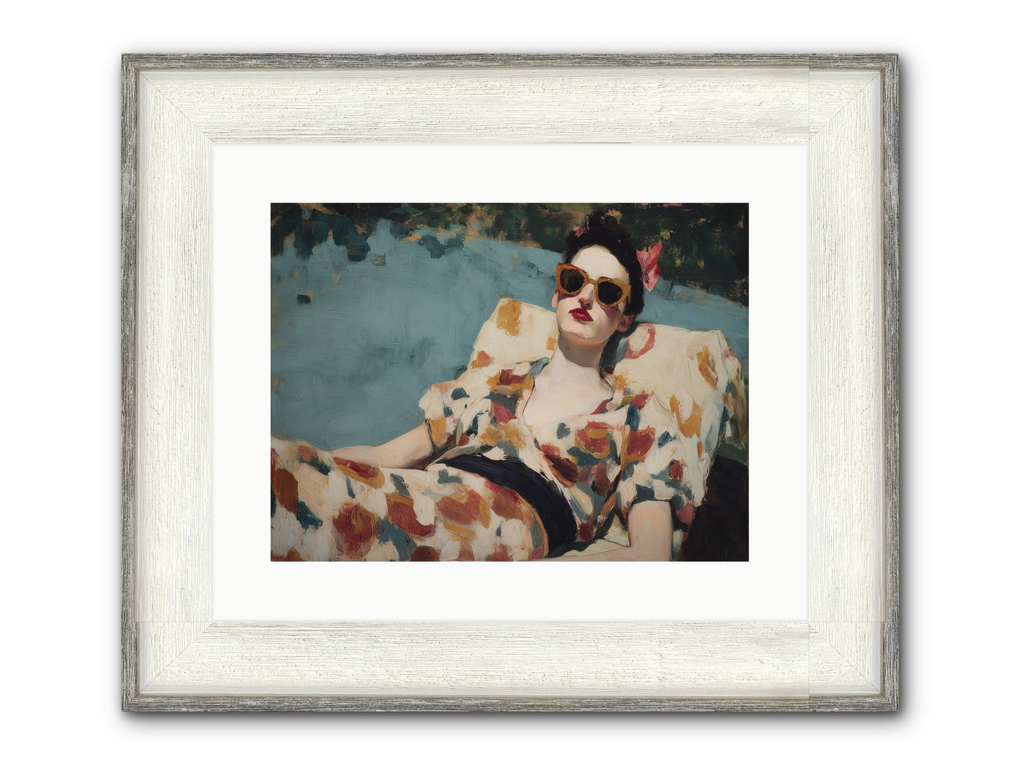 Rose-Colored Life Framed Print - Driftwood White 16x12