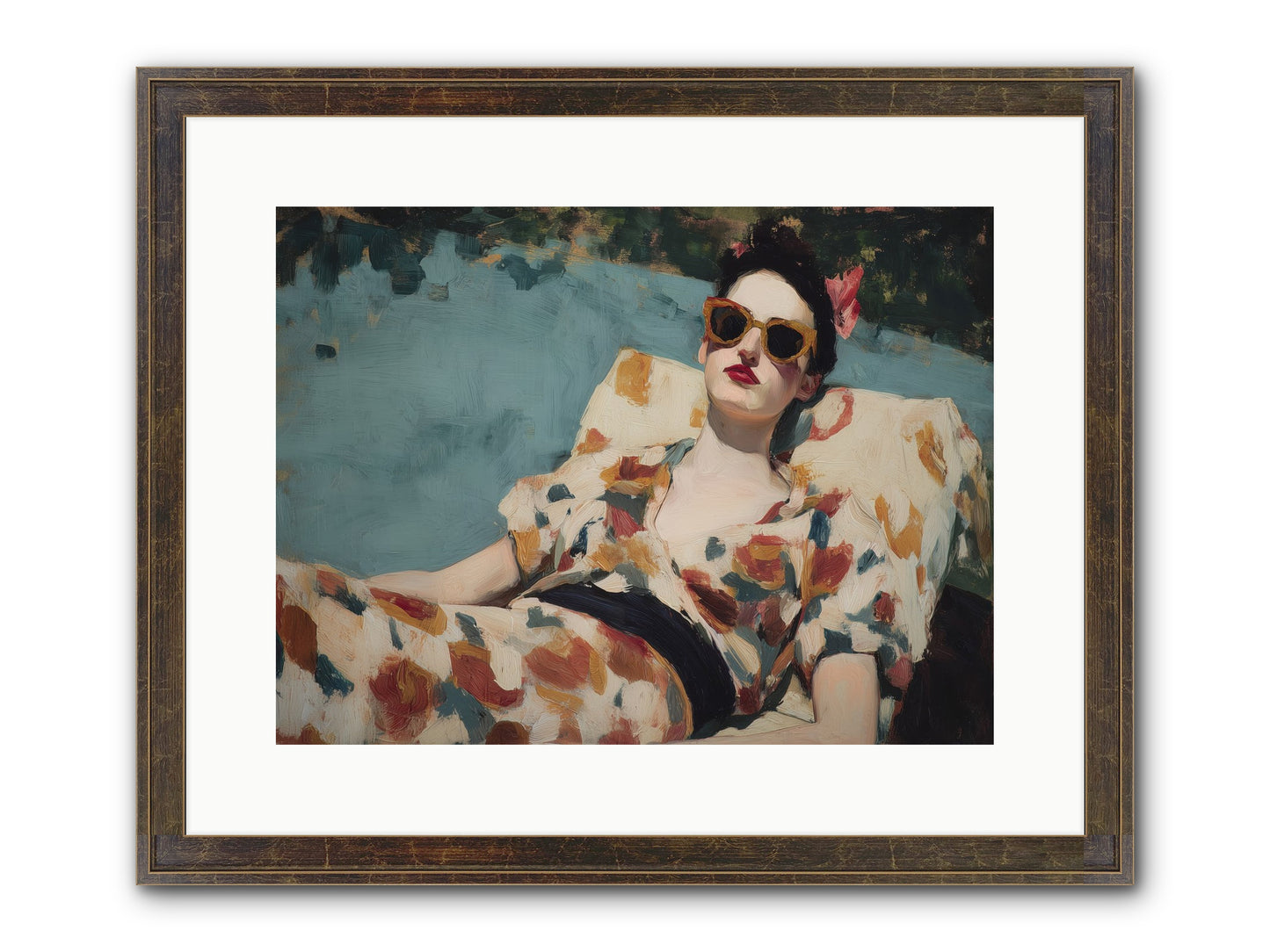 Rose-Colored Life Framed Print - Slimwoods Black/Gold 16x12