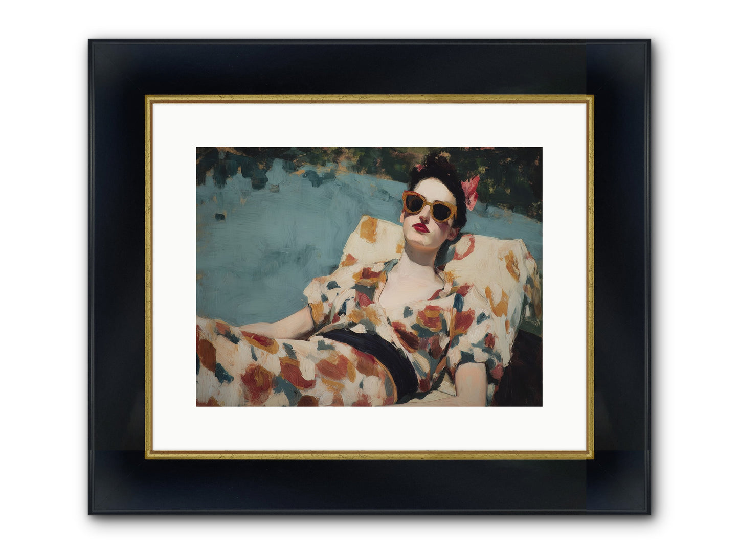 Rose-Colored Life Framed Print - Wide Black w/Gold 16x12
