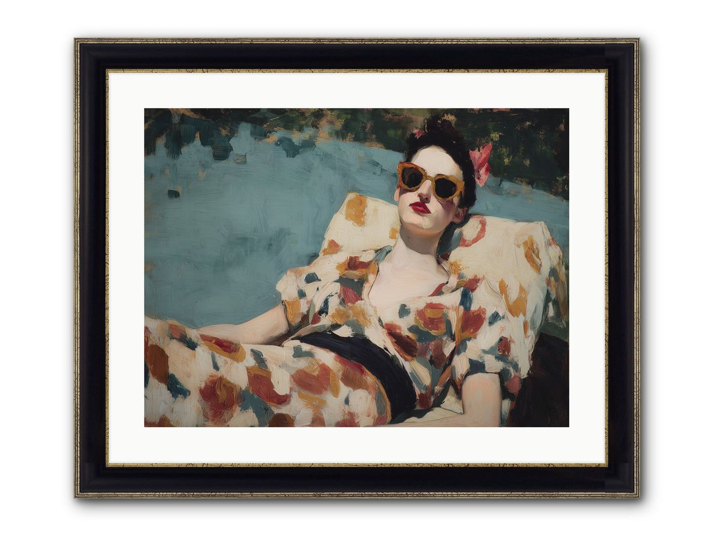Rose-Colored Life Framed Print - Black & Gold 24x18