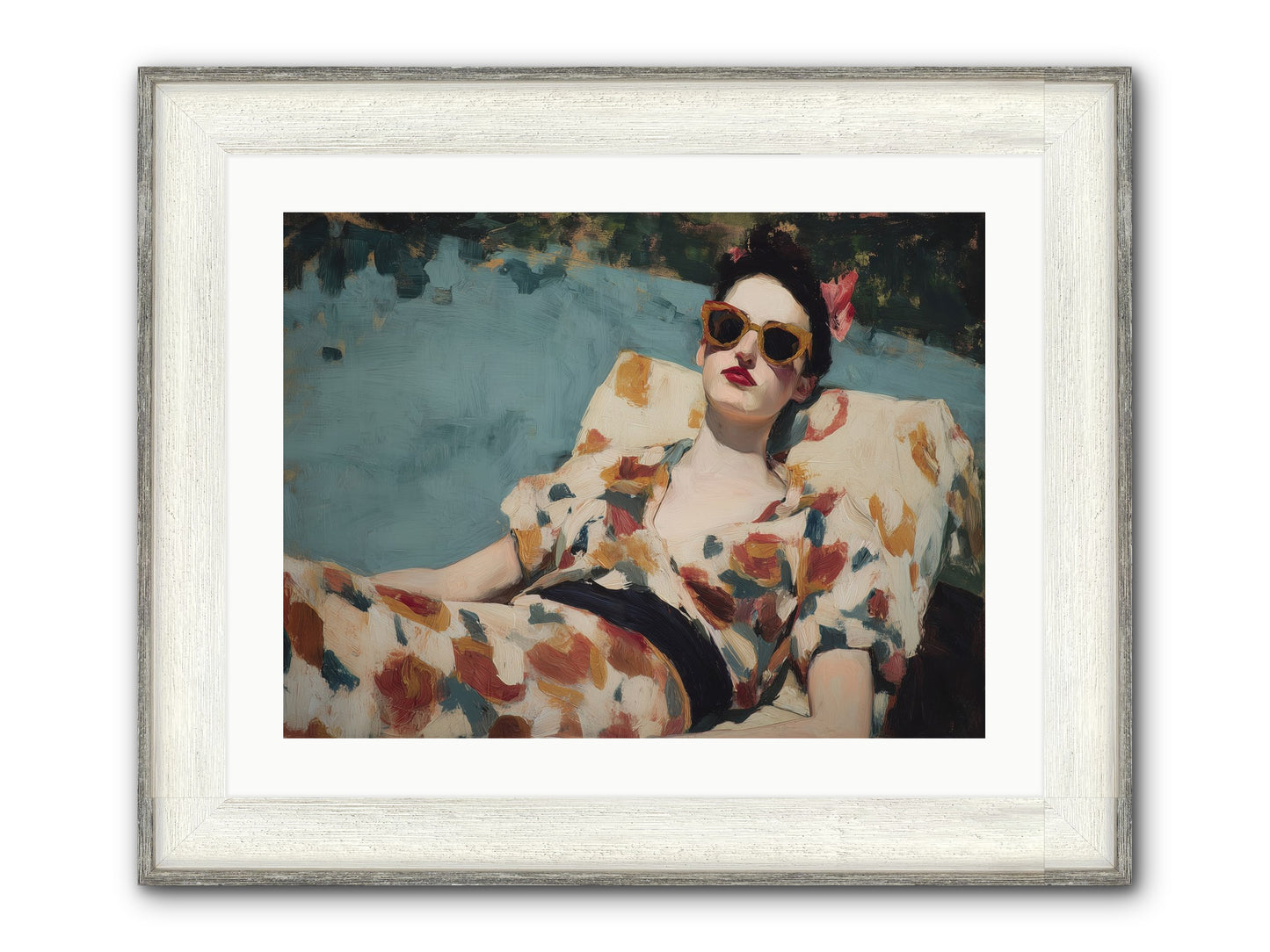 Rose-Colored Life Framed Print - Driftwood White 24x18