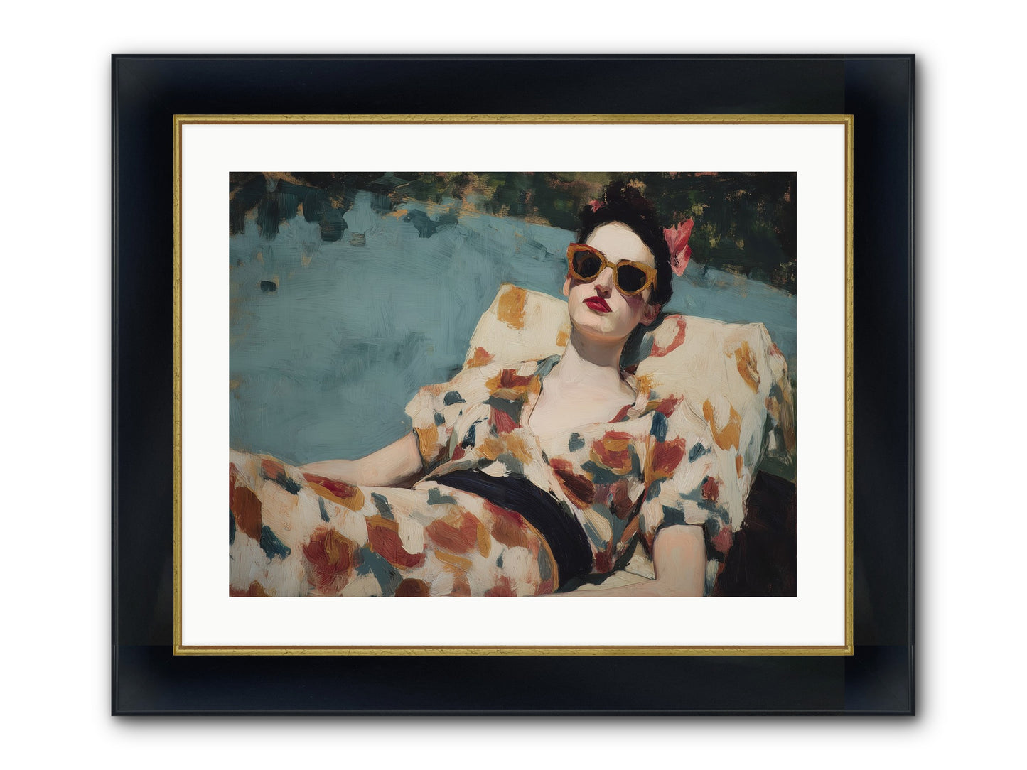 Rose-Colored Life Framed Print - Wide Black w/Gold 24x18