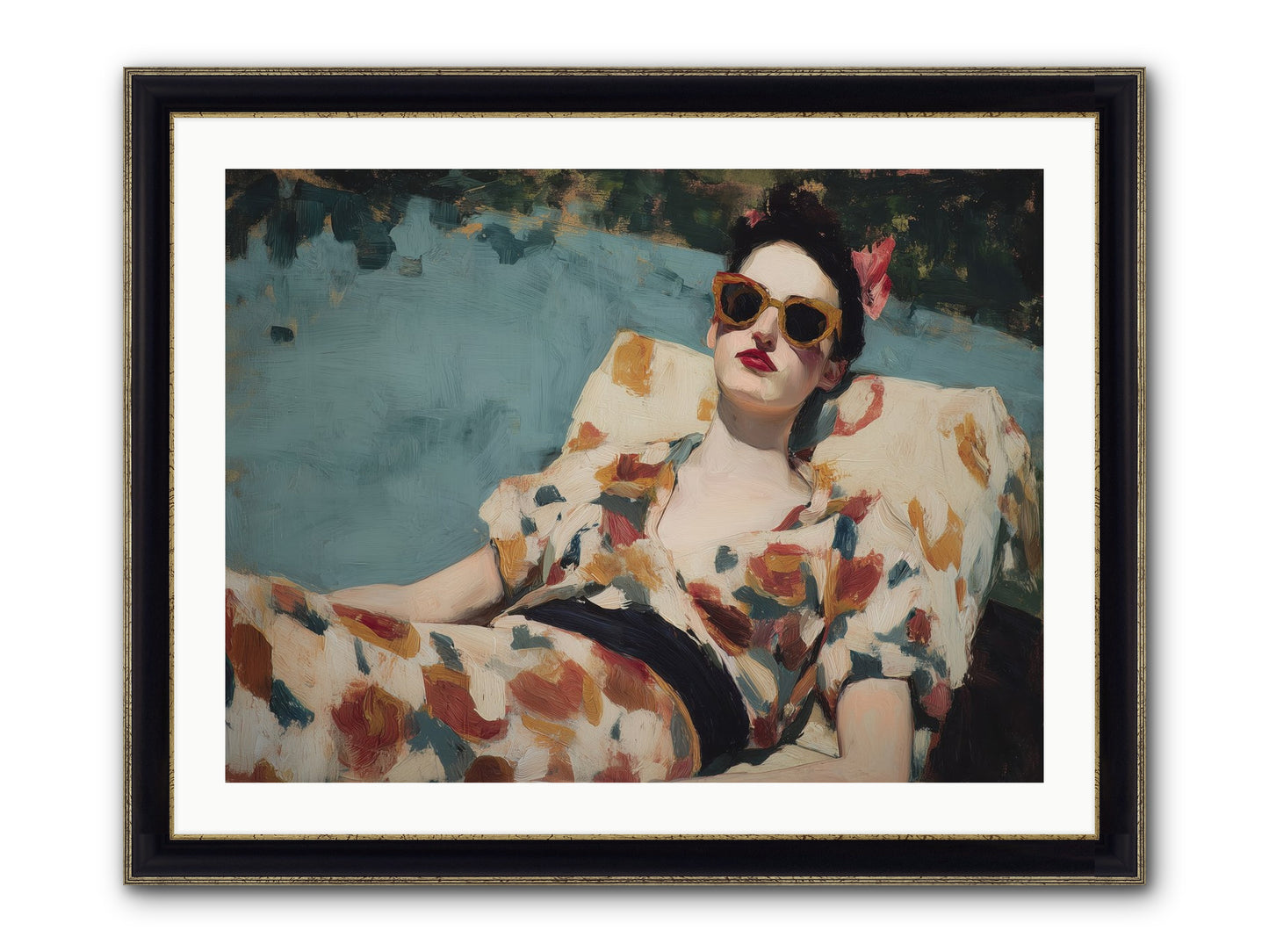 Rose-Colored Life Framed Print - Black & Gold 32x24
