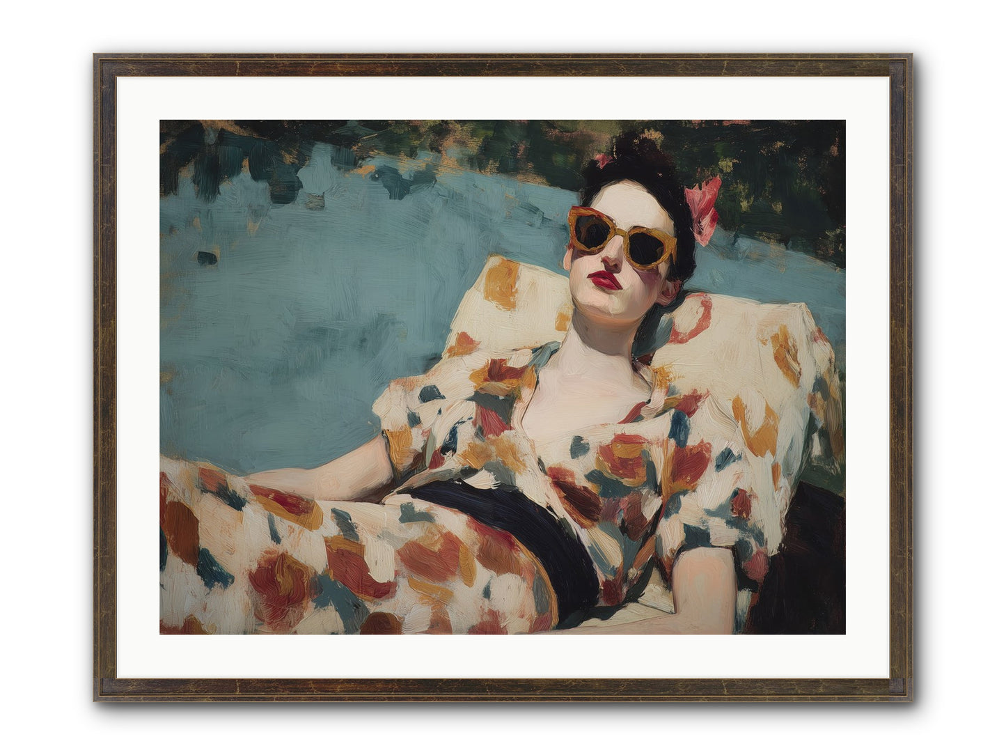 Rose-Colored Life Framed Print - Slimwoods Black/Gold 32x24