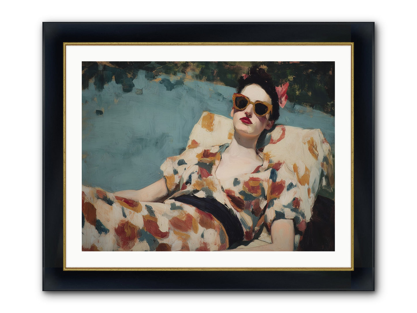 Rose-Colored Life Framed Print - Wide Black w/Gold 32x24