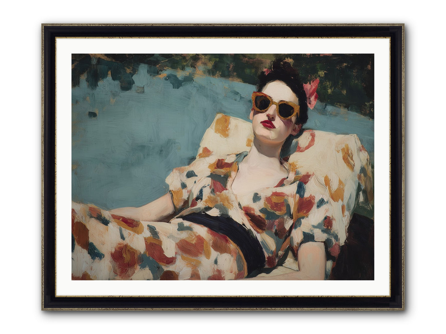 Rose-Colored Life Framed Print - Black & Gold 40x30