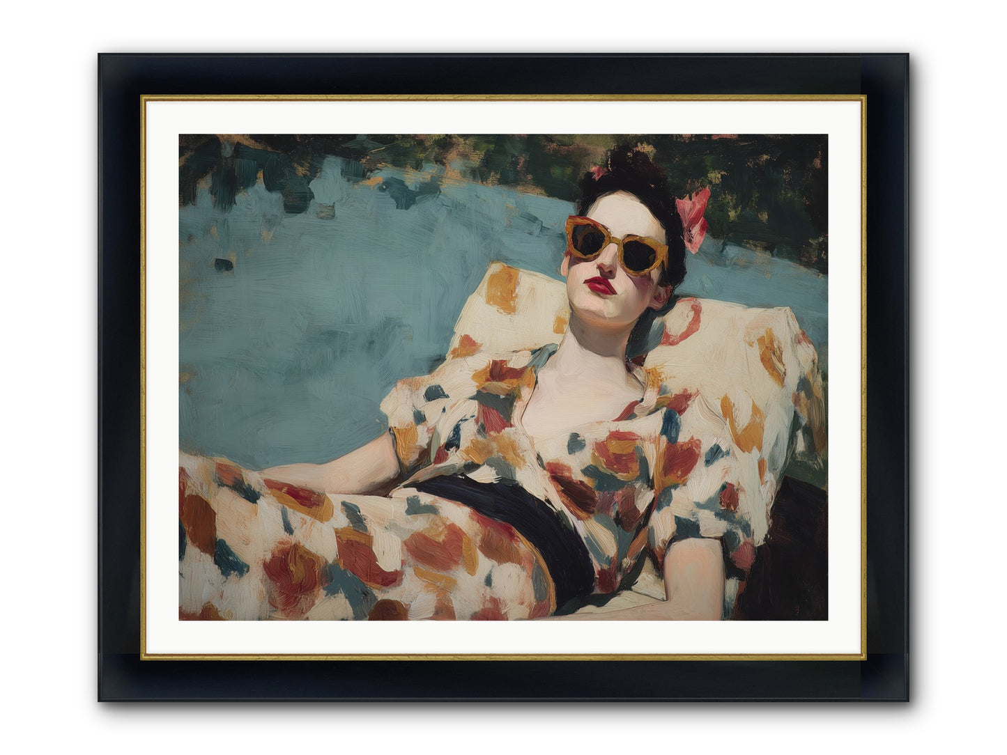 Rose-Colored Life Framed Print - Wide Black w/Gold 40x30