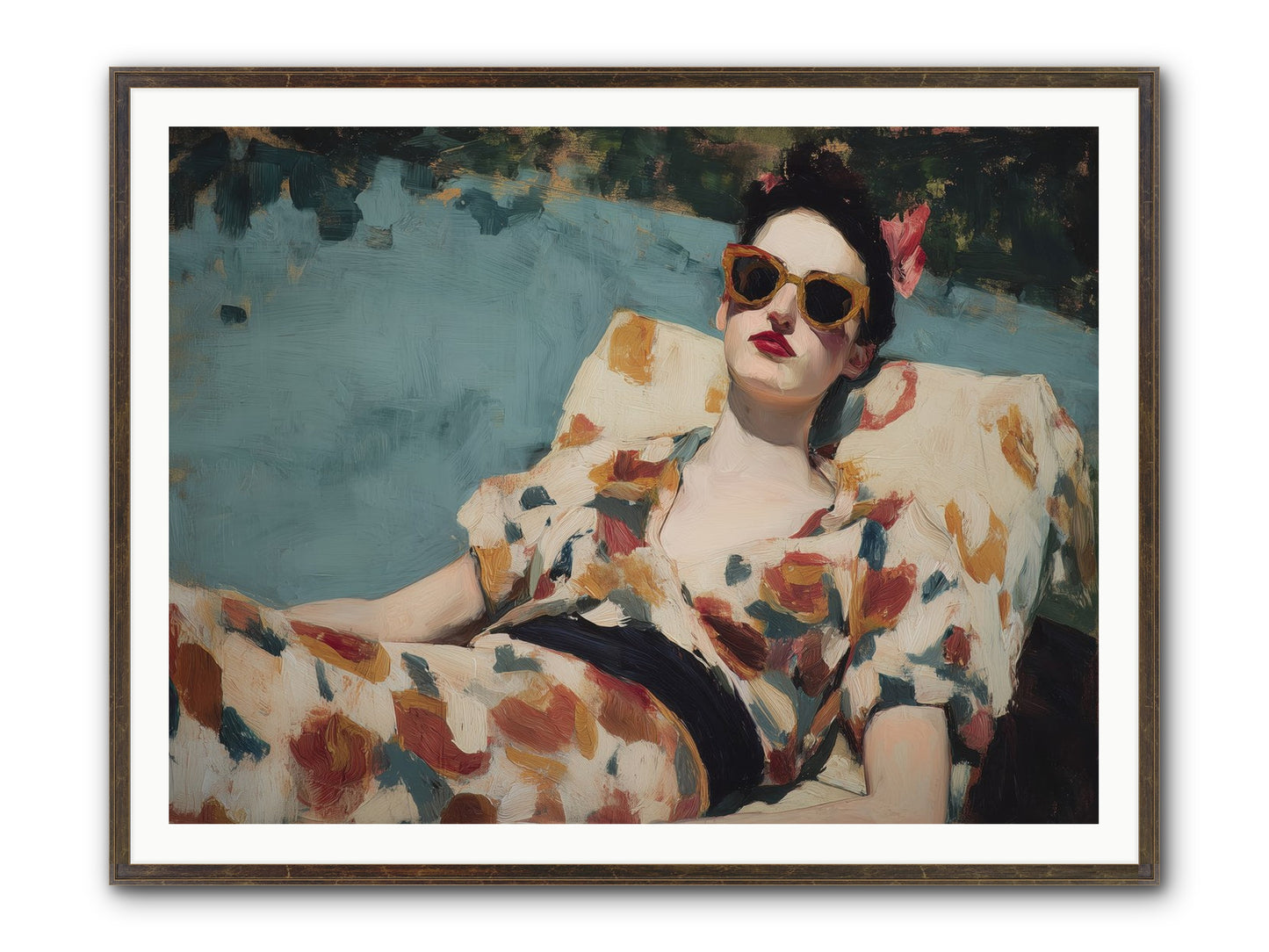 Rose-Colored Life Framed Print - Slimwoods Black/Gold 48x36