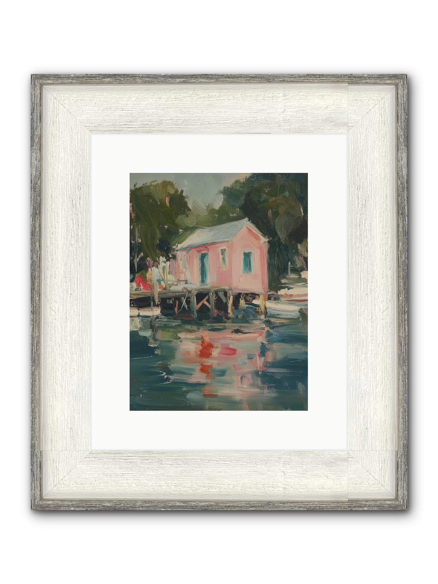 Rose Cottage Framed Print - Driftwood White 9x12