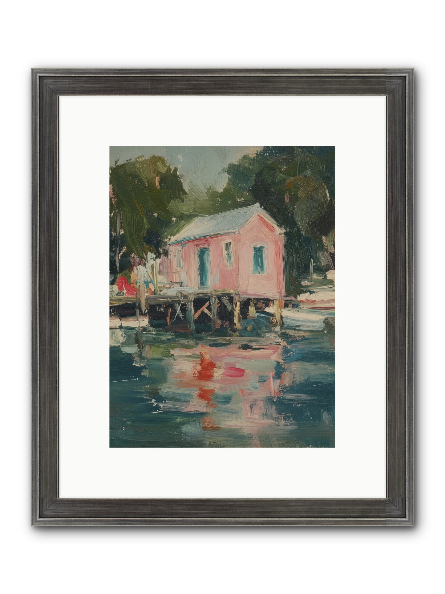 Rose Cottage Framed Print - Slimwoods Black/Silver 9x12