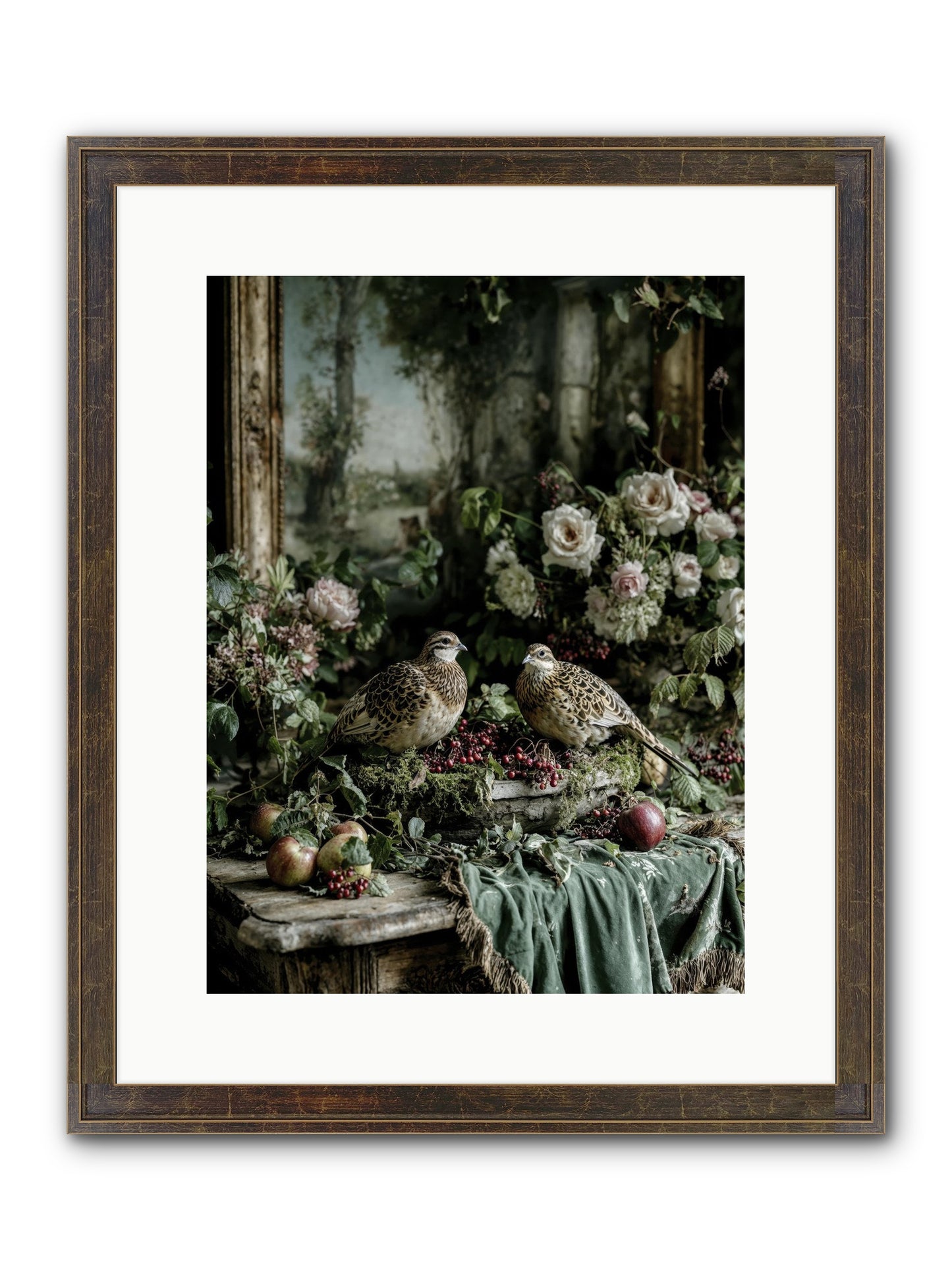 Rose Muses Framed Print - Slimwoods Black/Gold 12x16