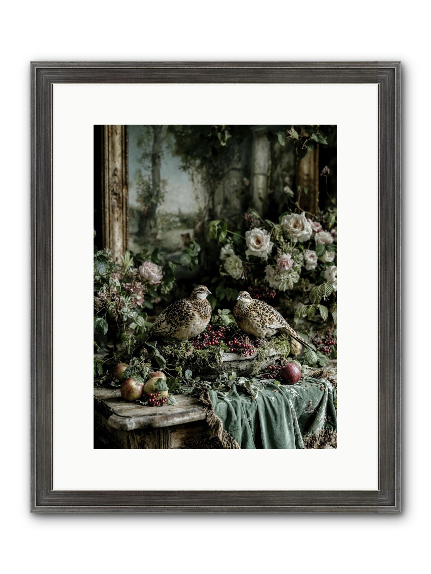 Rose Muses Framed Print - Slimwoods Black/Silver 12x16