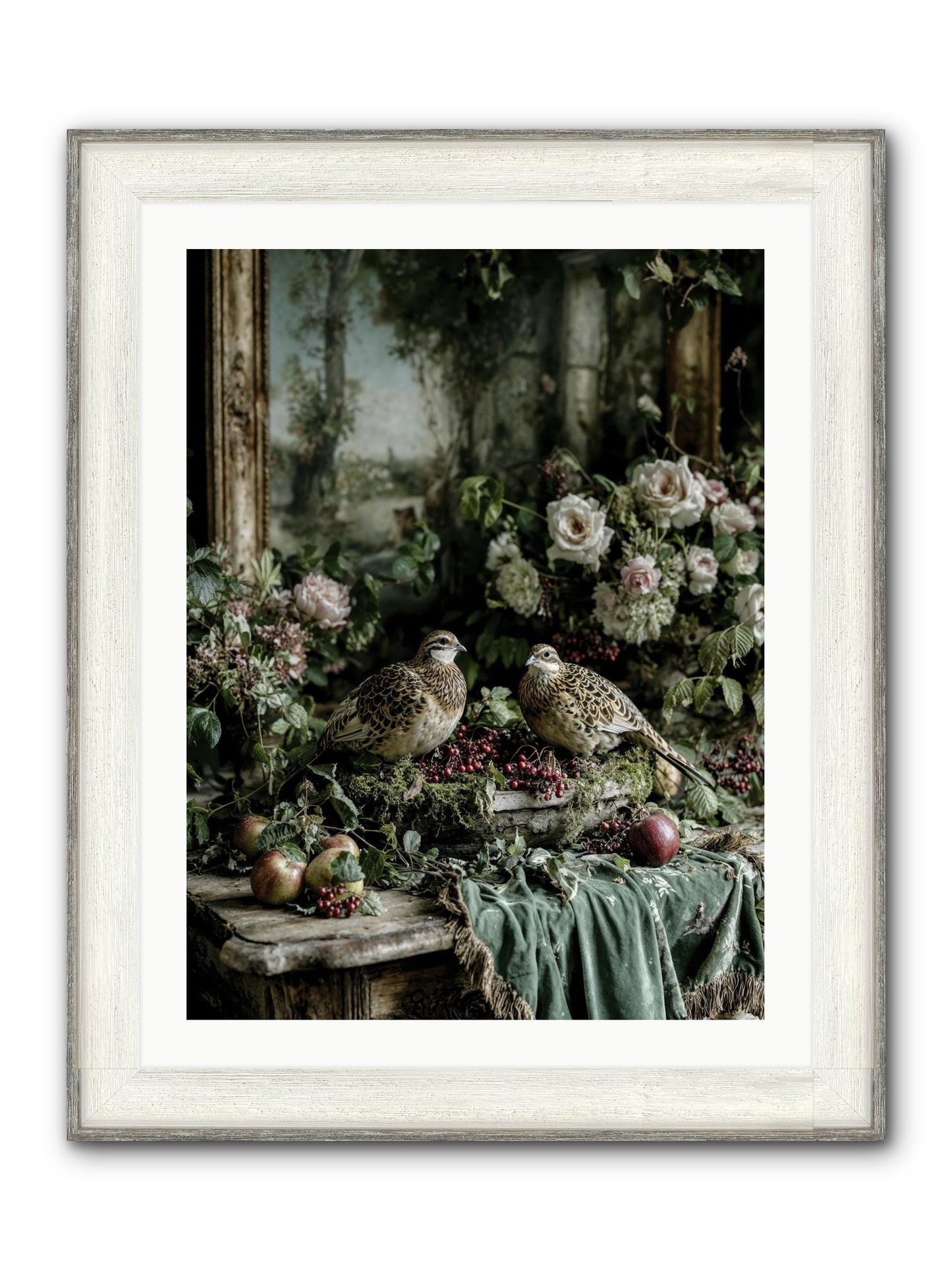 Rose Muses Framed Print - Driftwood White 24x32