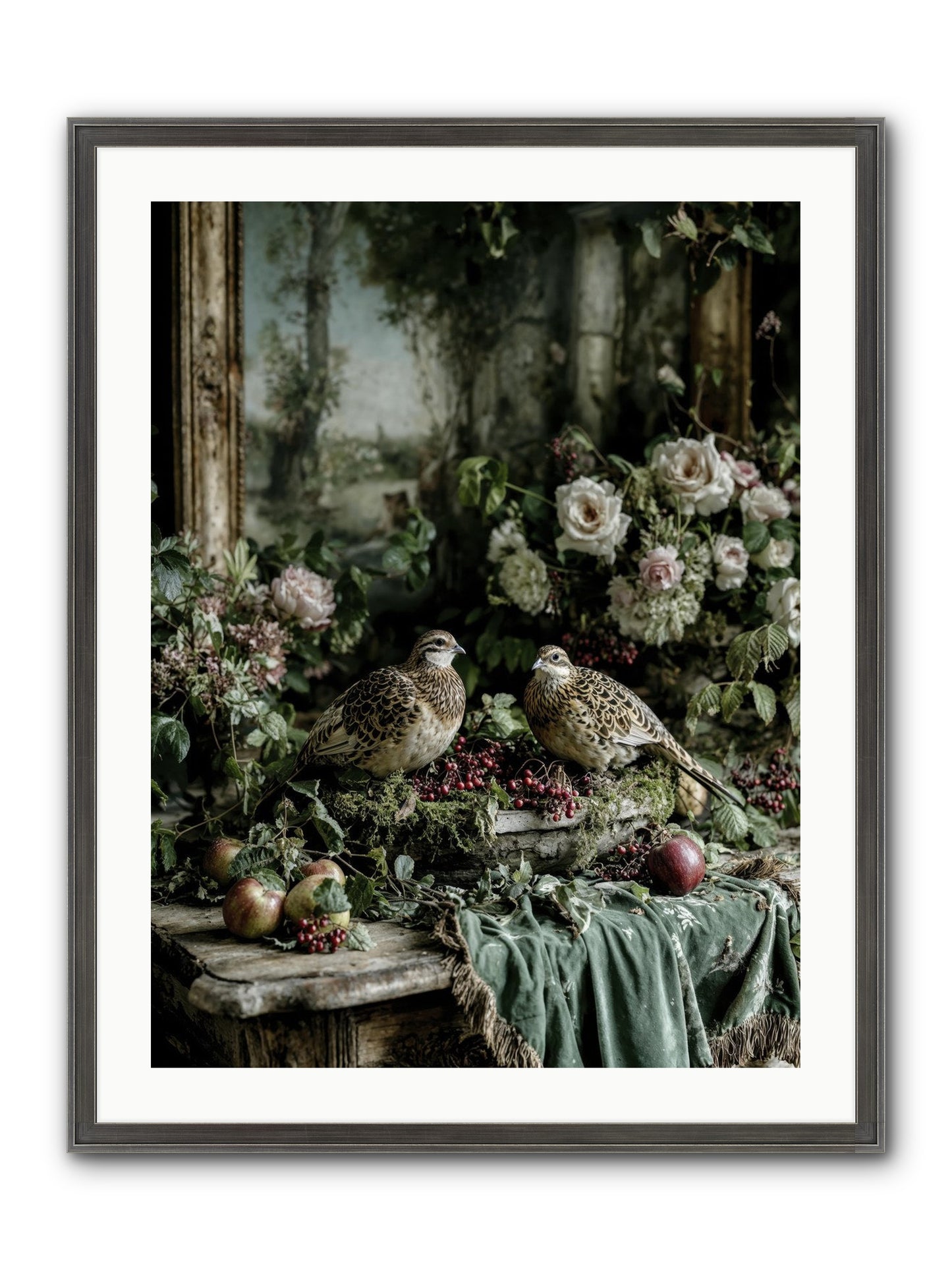 Rose Muses Framed Print - Slimwoods Black/Silver 24x32