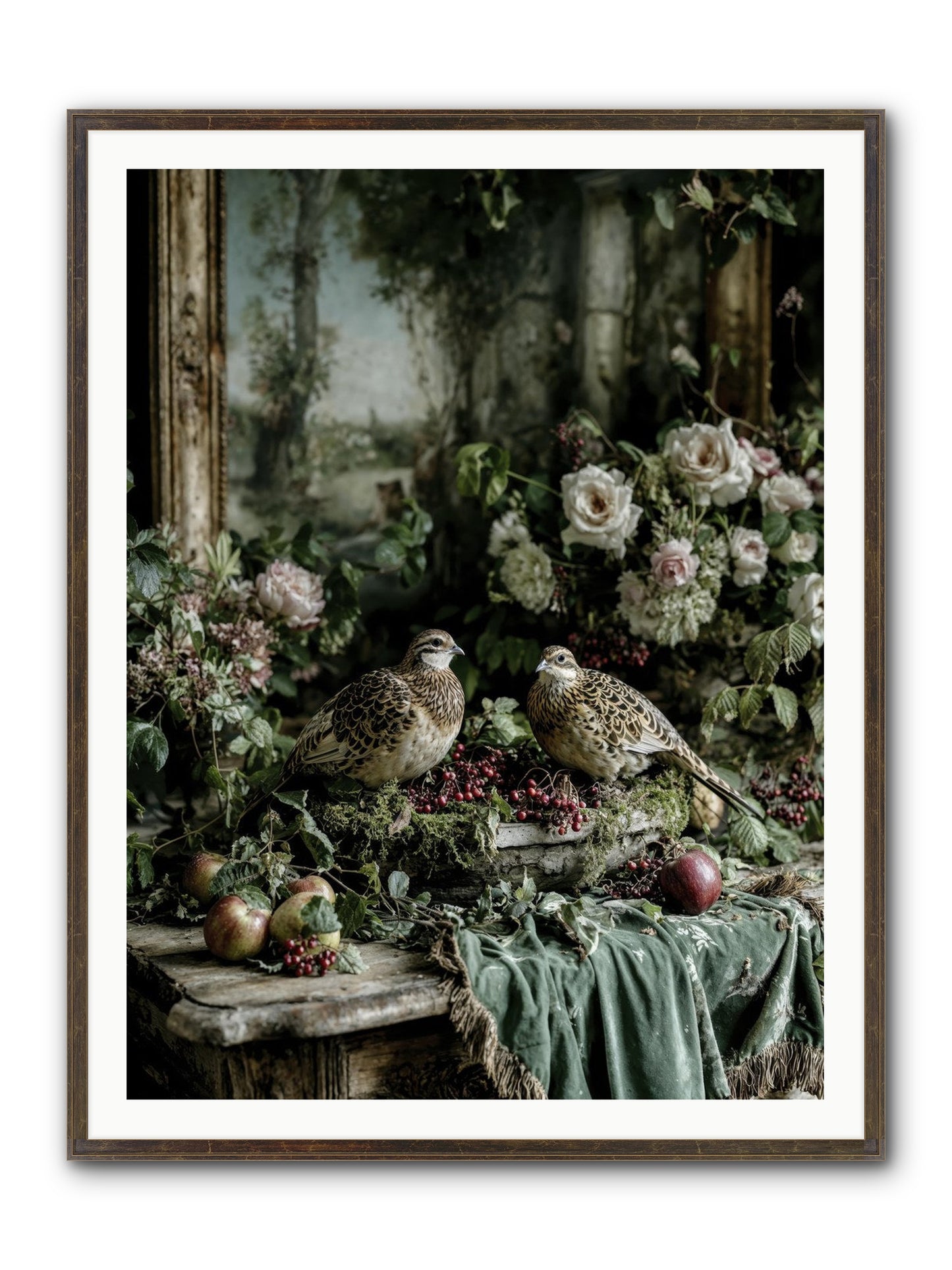 Rose Muses Framed Print - Slimwoods Black/Gold 36x48
