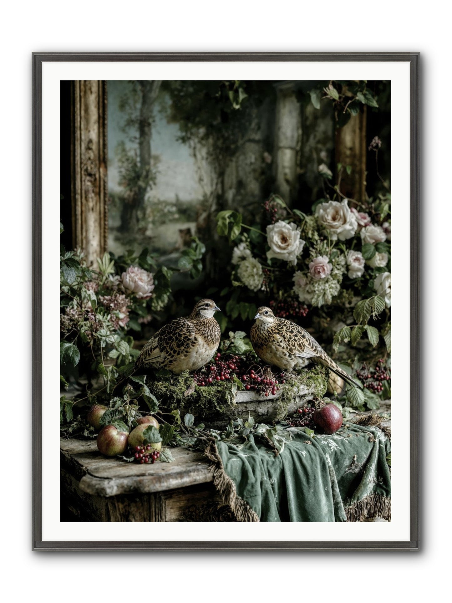 Rose Muses Framed Print - Slimwoods Black/Silver 36x48