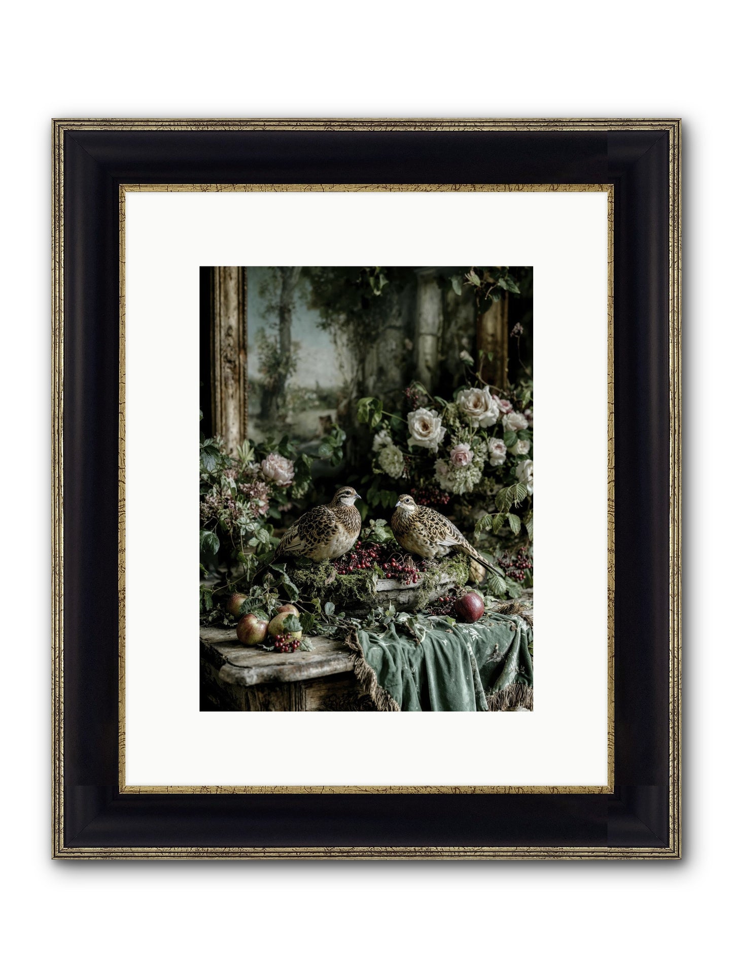 Rose Muses Framed Print - Black & Gold 9x12