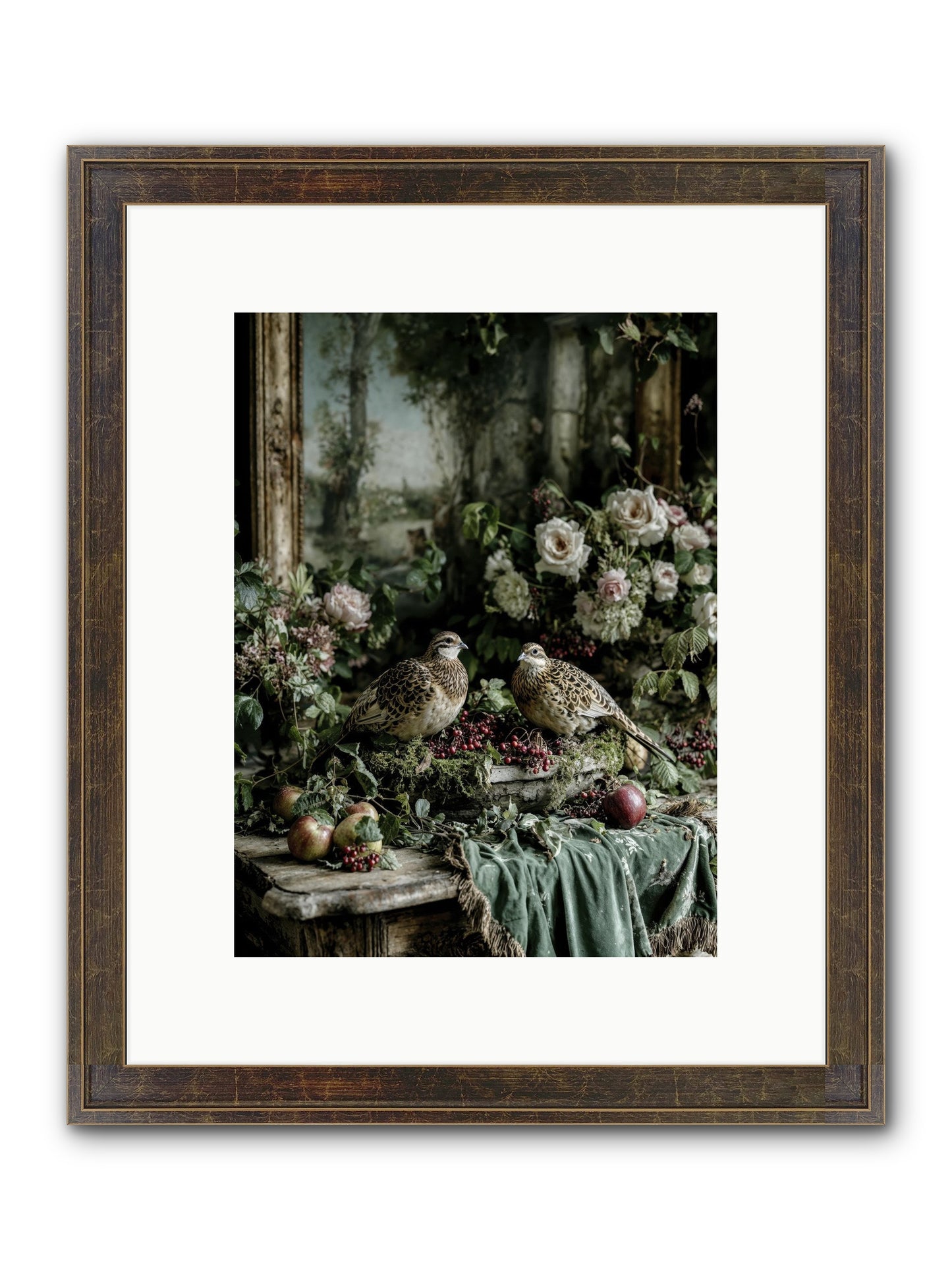 Rose Muses Framed Print - Slimwoods Black/Gold 9x12