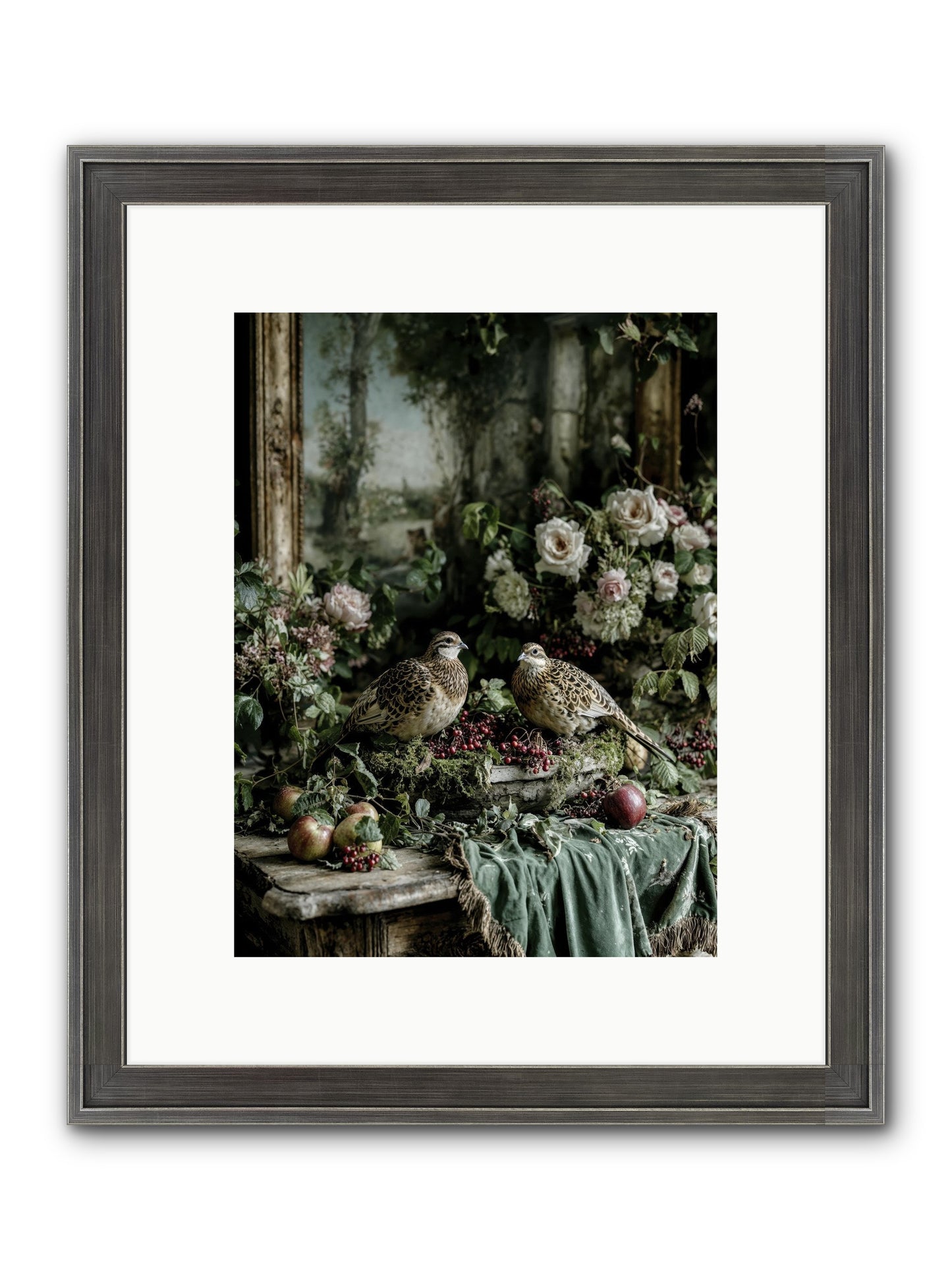 Rose Muses Framed Print - Slimwoods Black/Silver 9x12