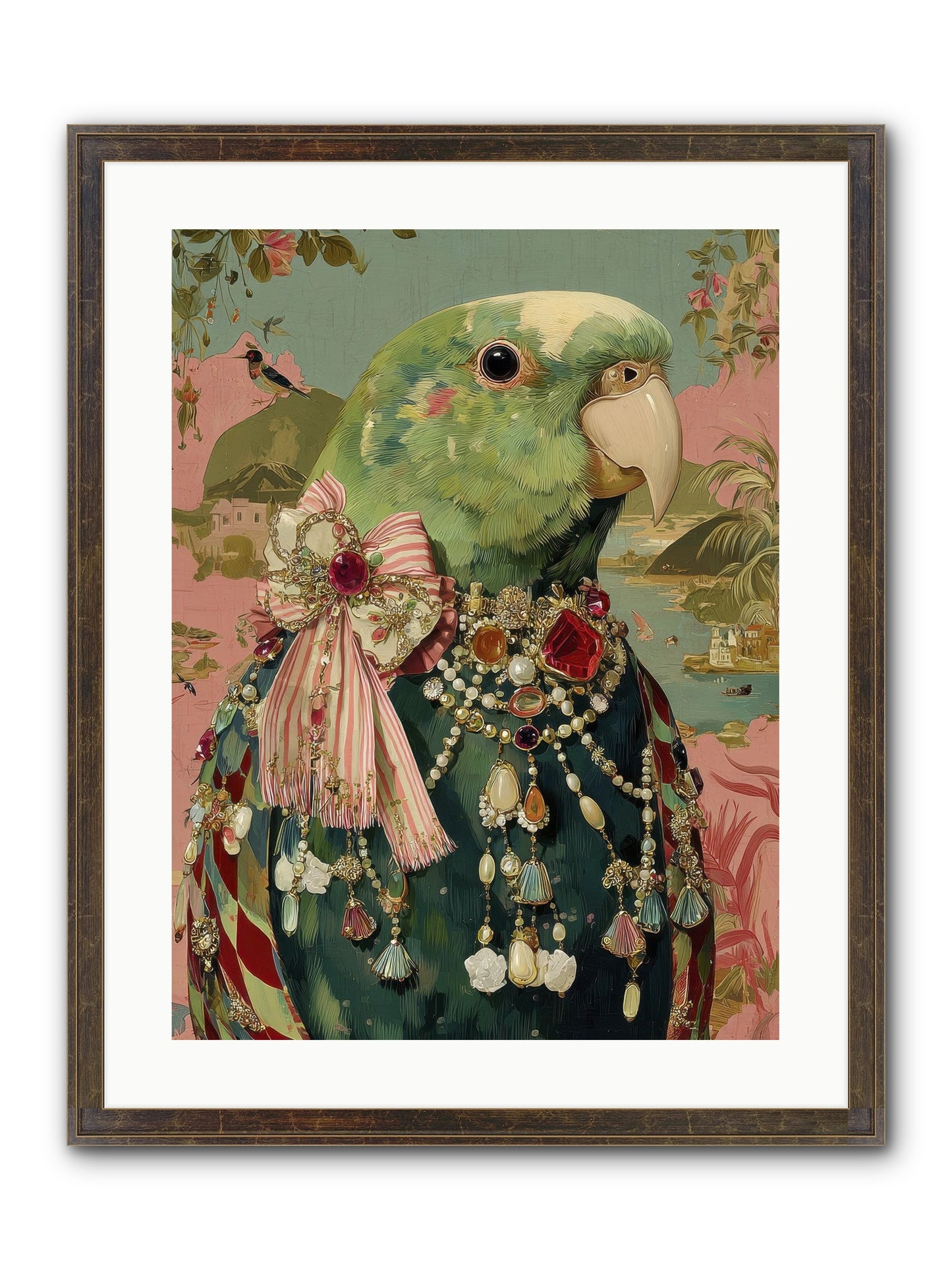 Rose Petals Before The Curtain Framed Print - Slimwoods Black/Gold 18x24