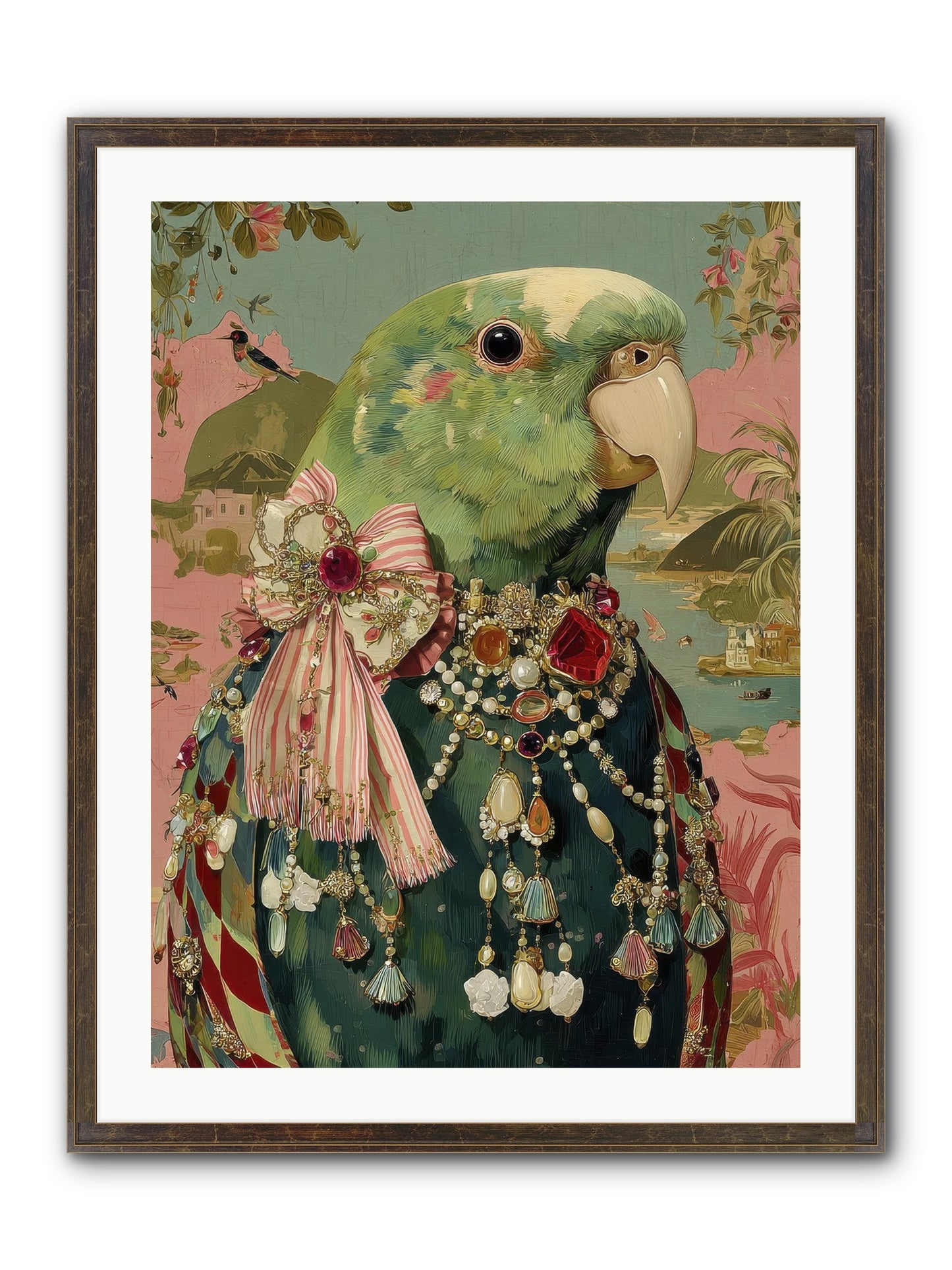 Rose Petals Before The Curtain Framed Print - Slimwoods Black/Gold 24x32
